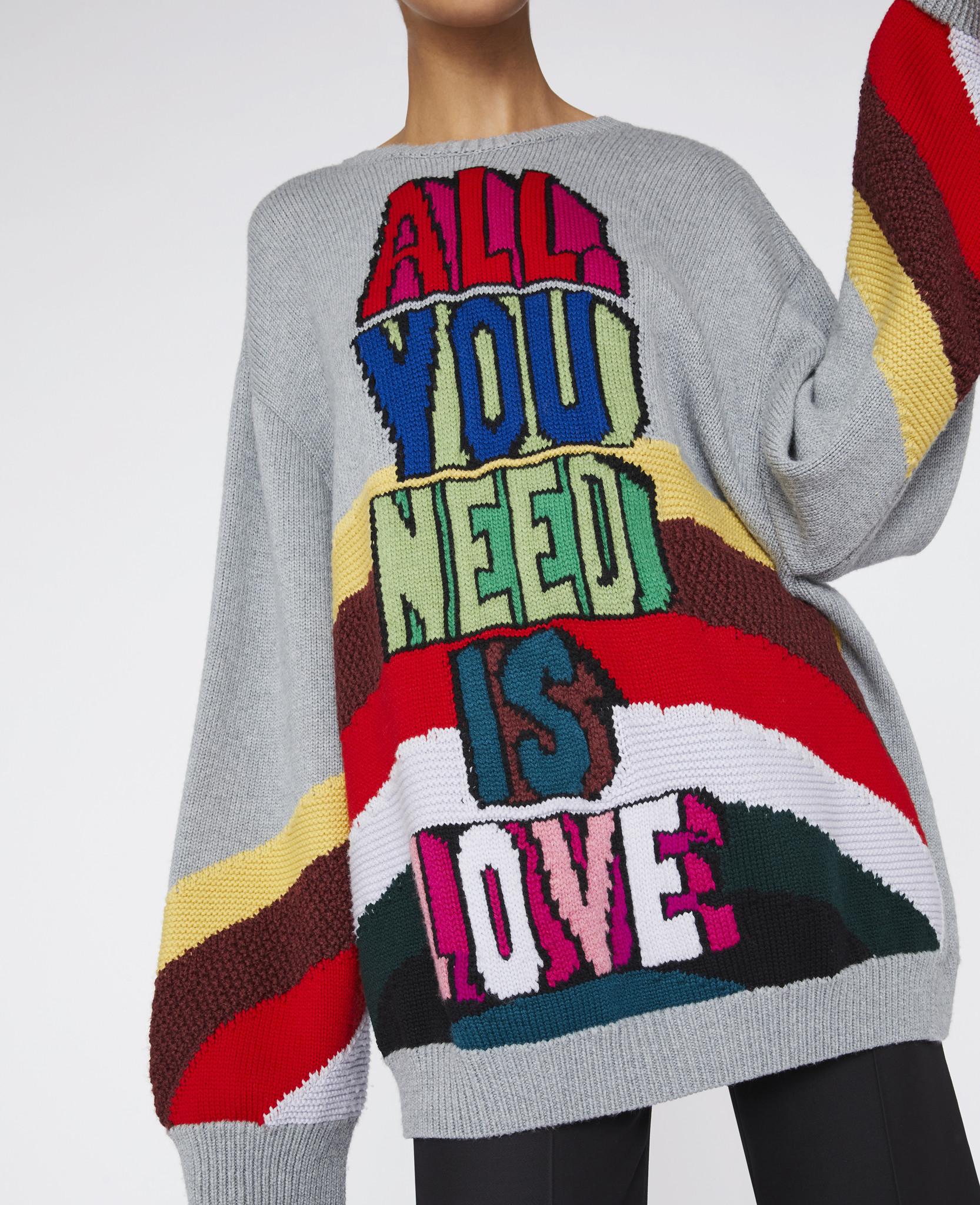 Stella McCartney All You Need Is Love Jacquard Wool Sweater | Lyst