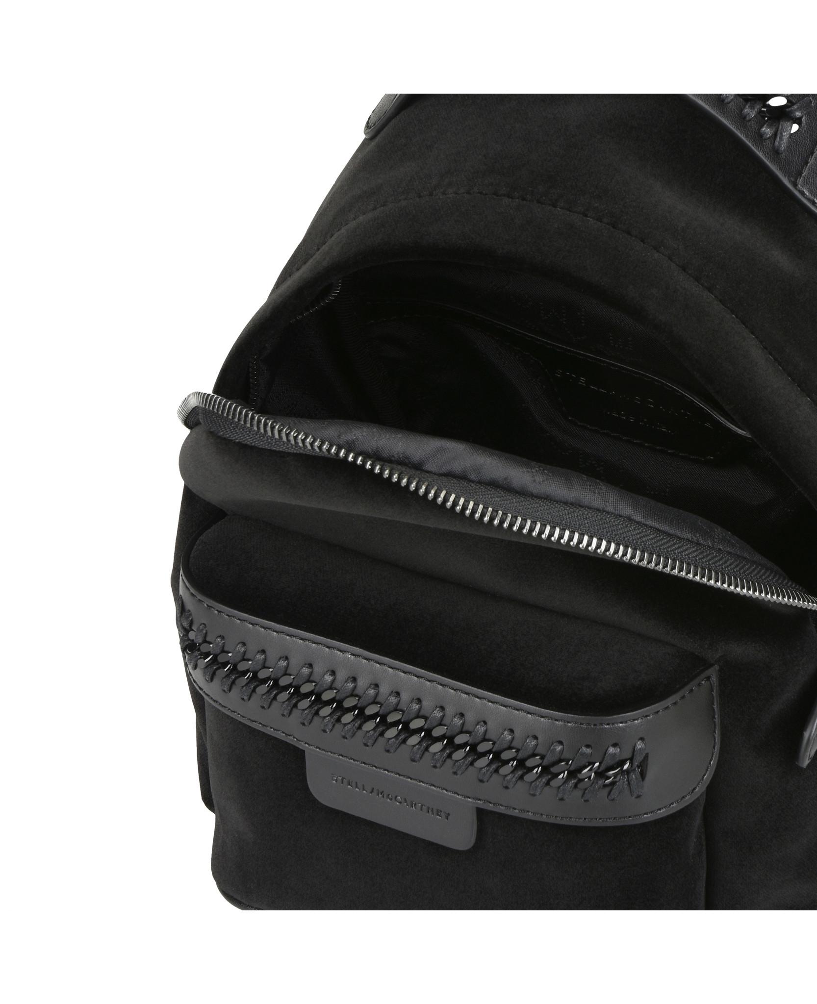 black velvet falabella go mini backpack Stella McCartney Black Velvet Falabella Go Mini Backpack
