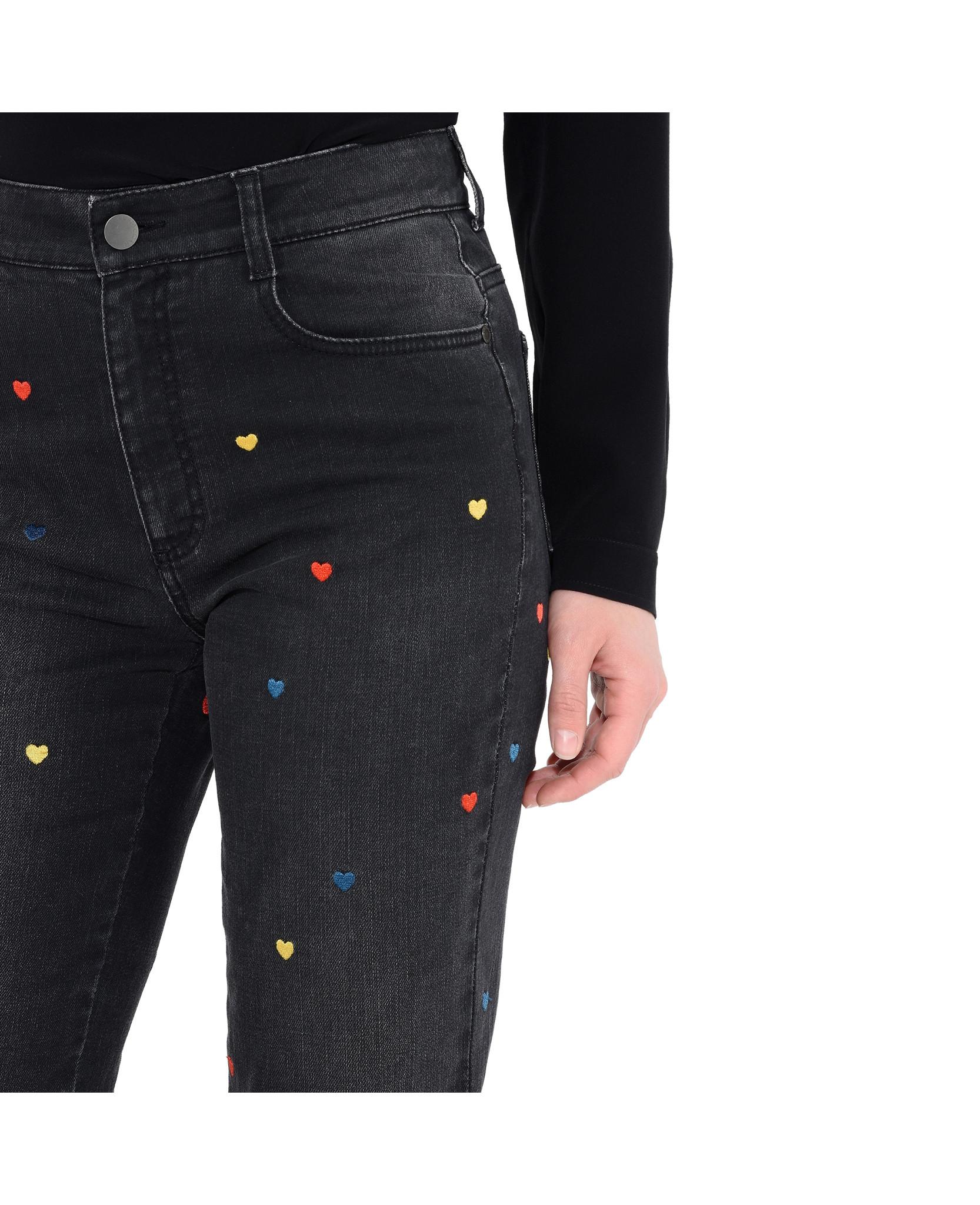 black jeans with embroidery