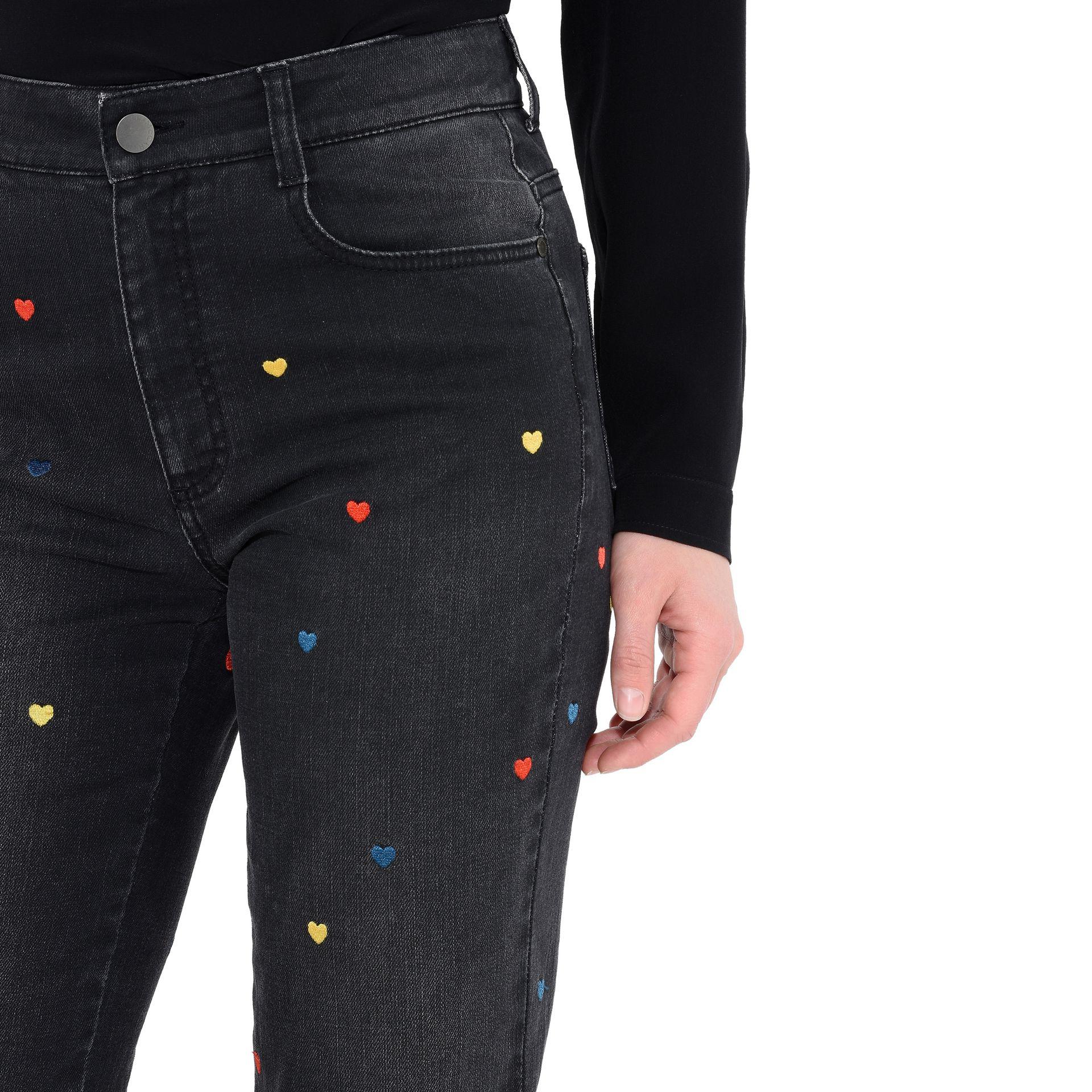 heart embroidered jeans