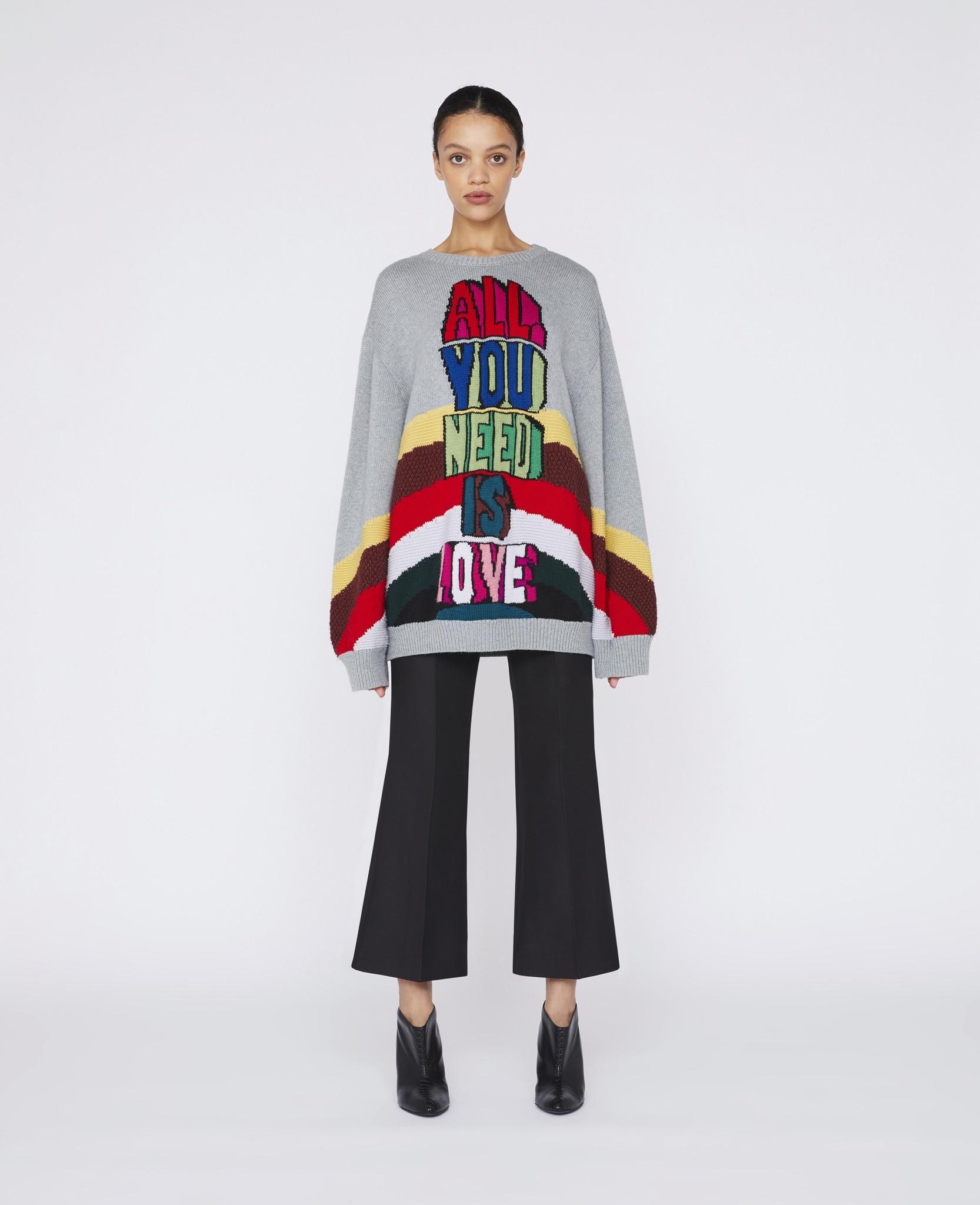 Stella McCartney All You Need Is Love Jacquard Wool Sweater | Lyst