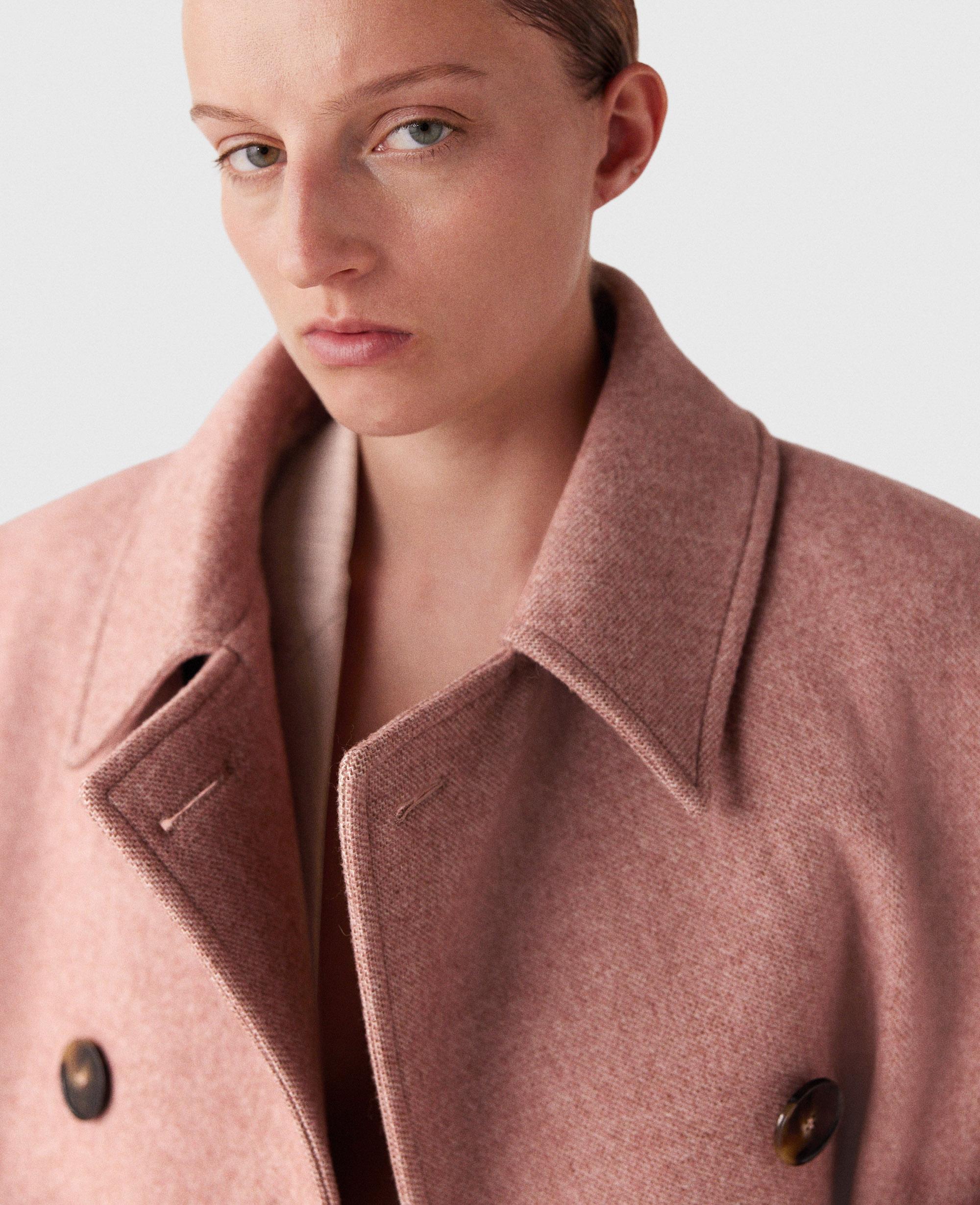 コート Stella Mccartney Antiqued pink wool coat Women Dusty pink Double Breasted Long Coat | Stella McCartney CA