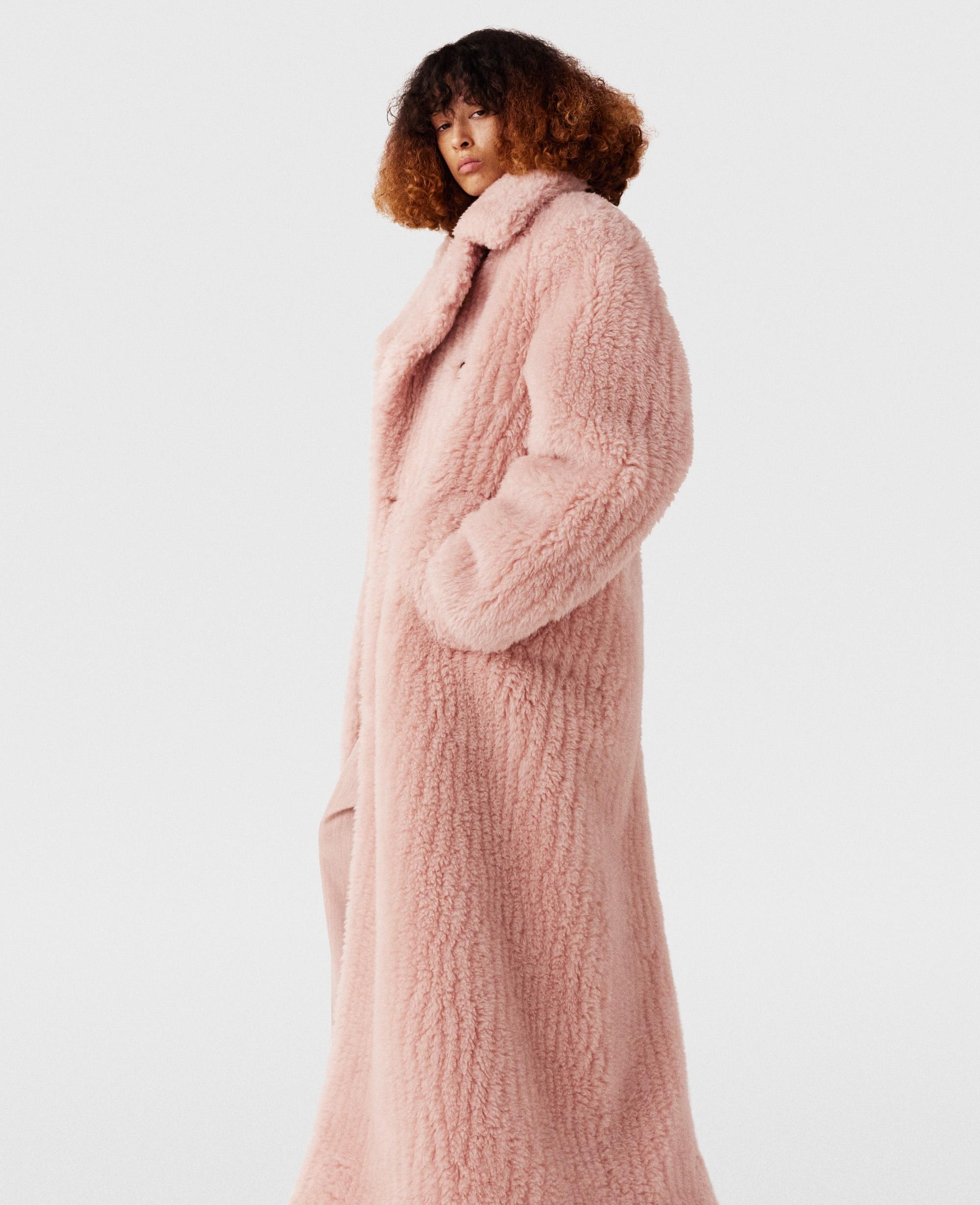 Oversized long teddy coat sale