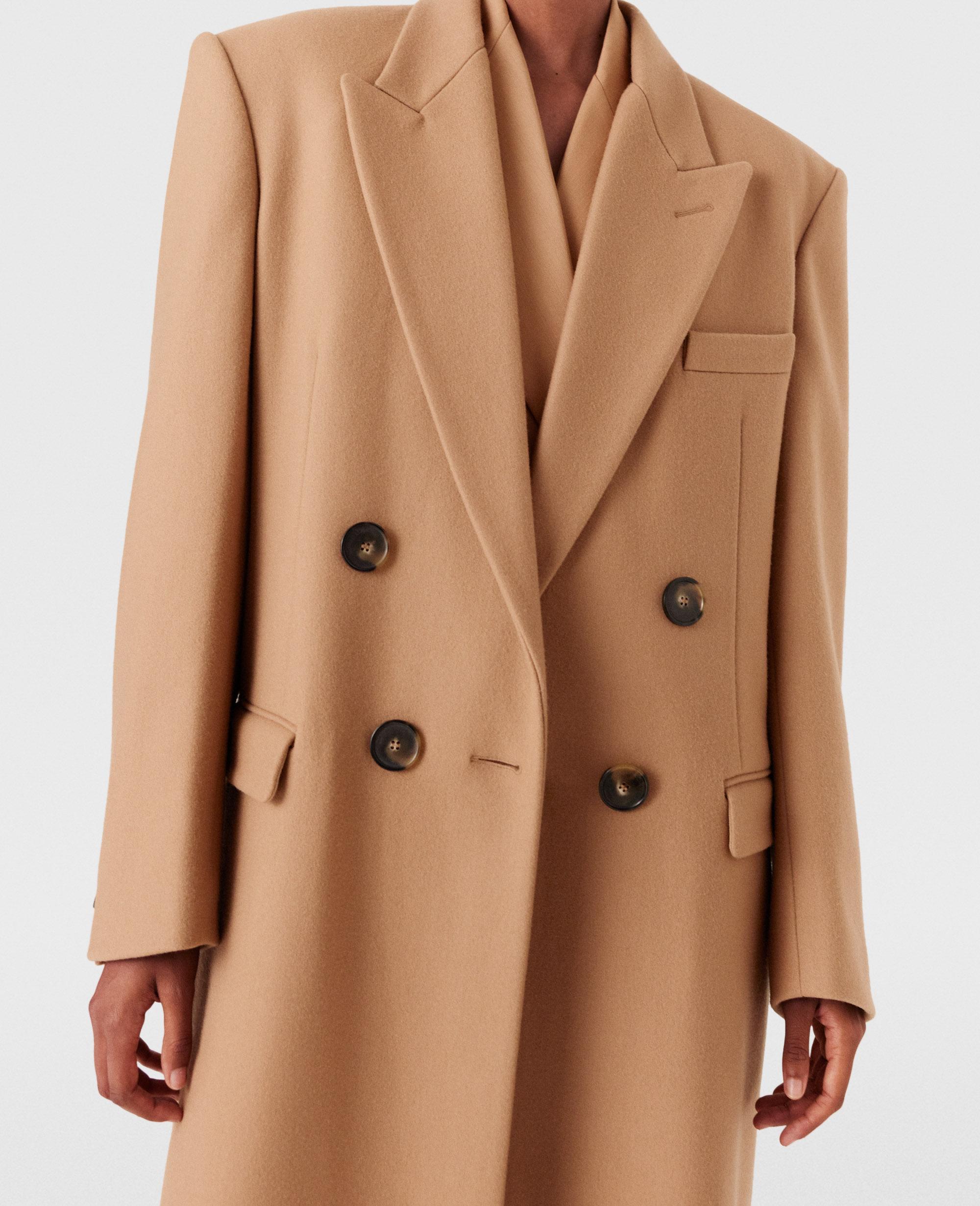 Breasted Wool Stradivarius Double Button Longline Coat