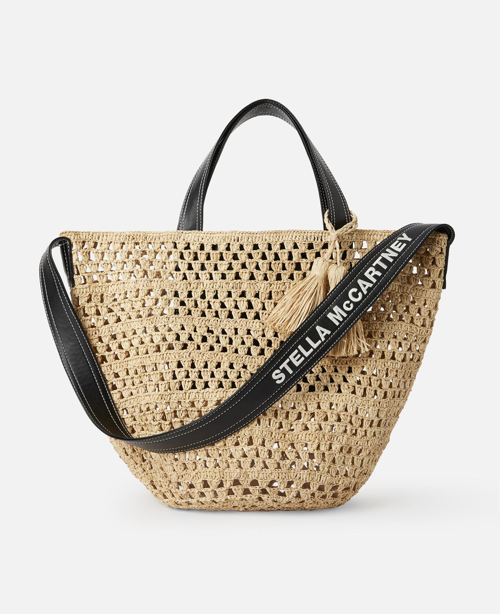 Stella McCartney Crochet Raffia Bucket Bag in Beige (Natural) | Lyst
