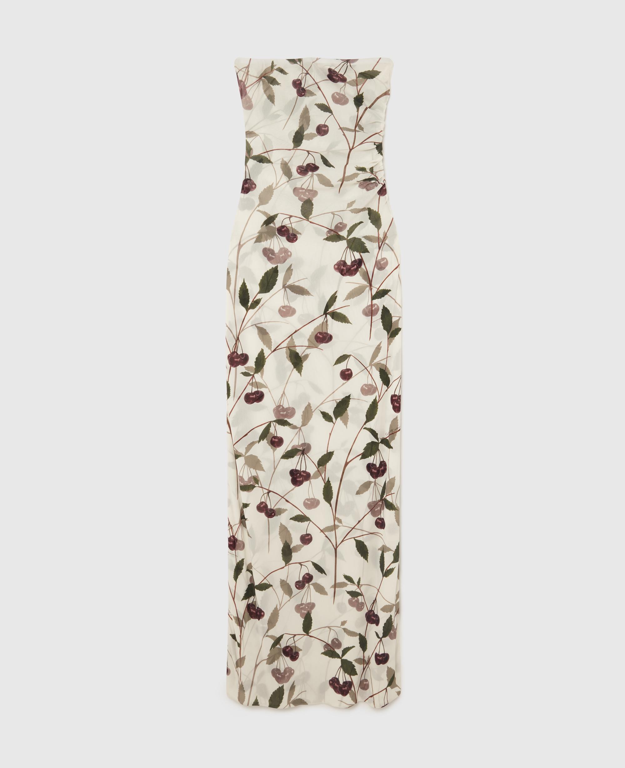 ★STELLA McCARTNEY直営店★チェリー メッシュ ミディドレス Stella McCartney Cherry Print Mesh Strapless Midi Dress in