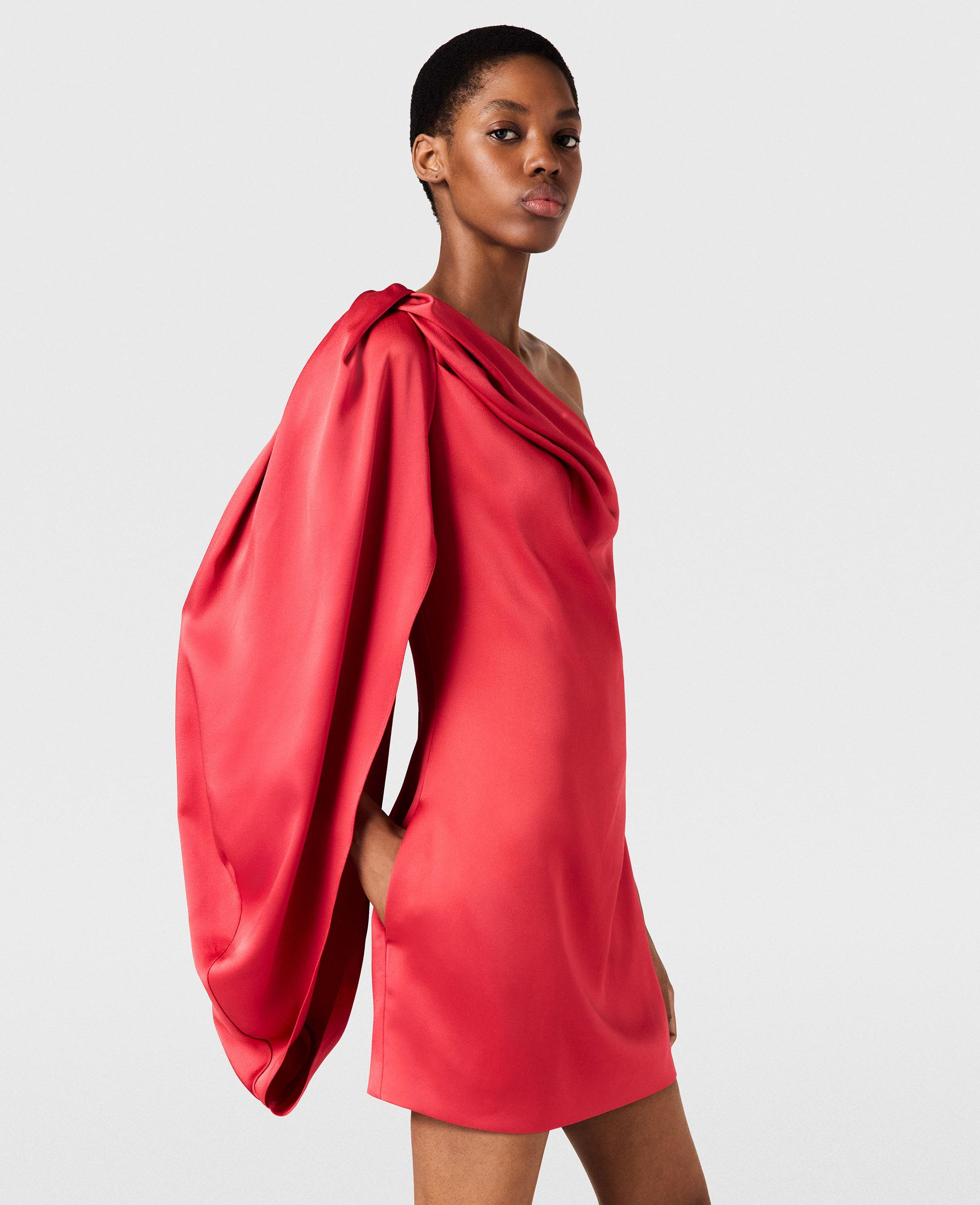 red one shoulder dress long sleeve Red Long Sleeve One Shoulder Maxi Dress