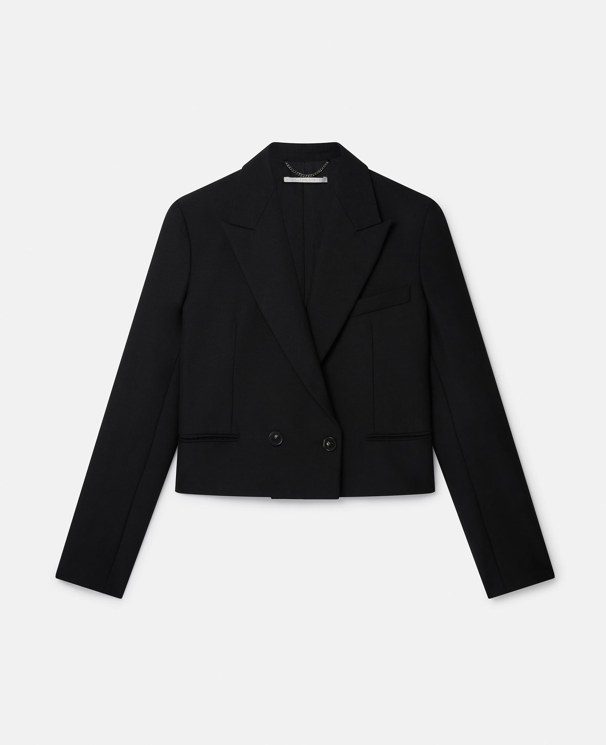 Stella McCartney Cropped Tuxedo Jacket in Black | Lyst
