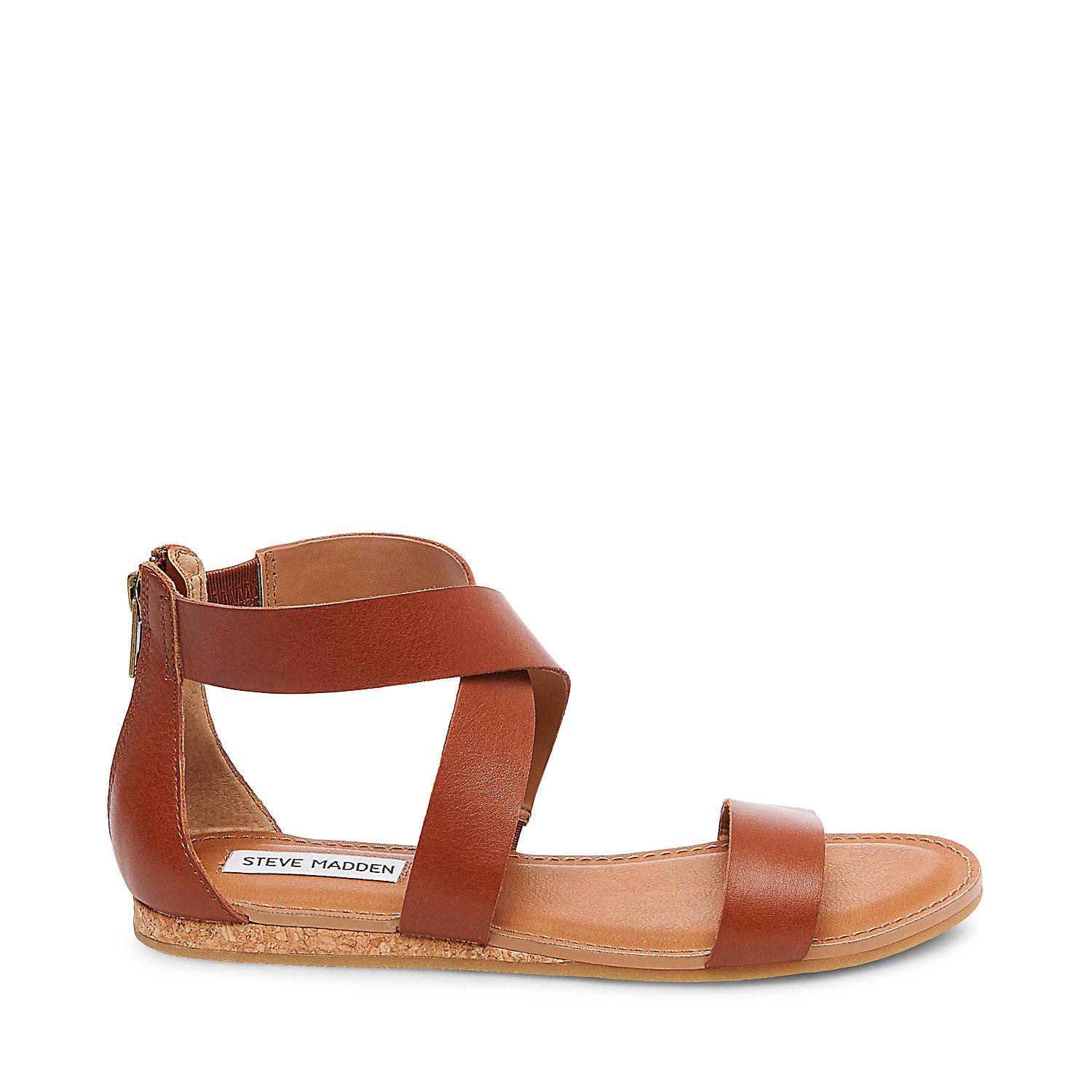 steve madden halley cognac leather sandals