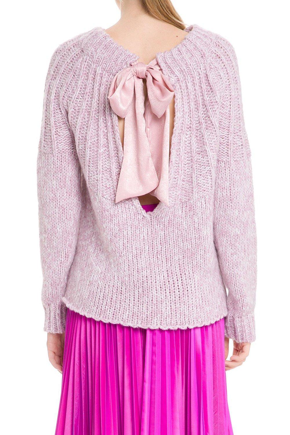 English Factory Chunky Knit Sweater With Tie in Pink - Lyst