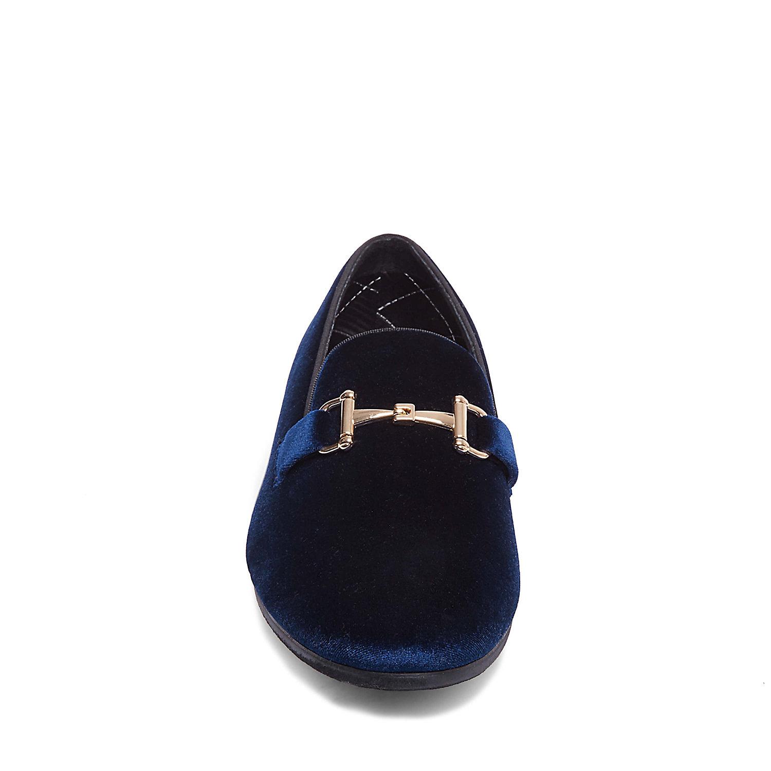 steve madden blue velvet loafers