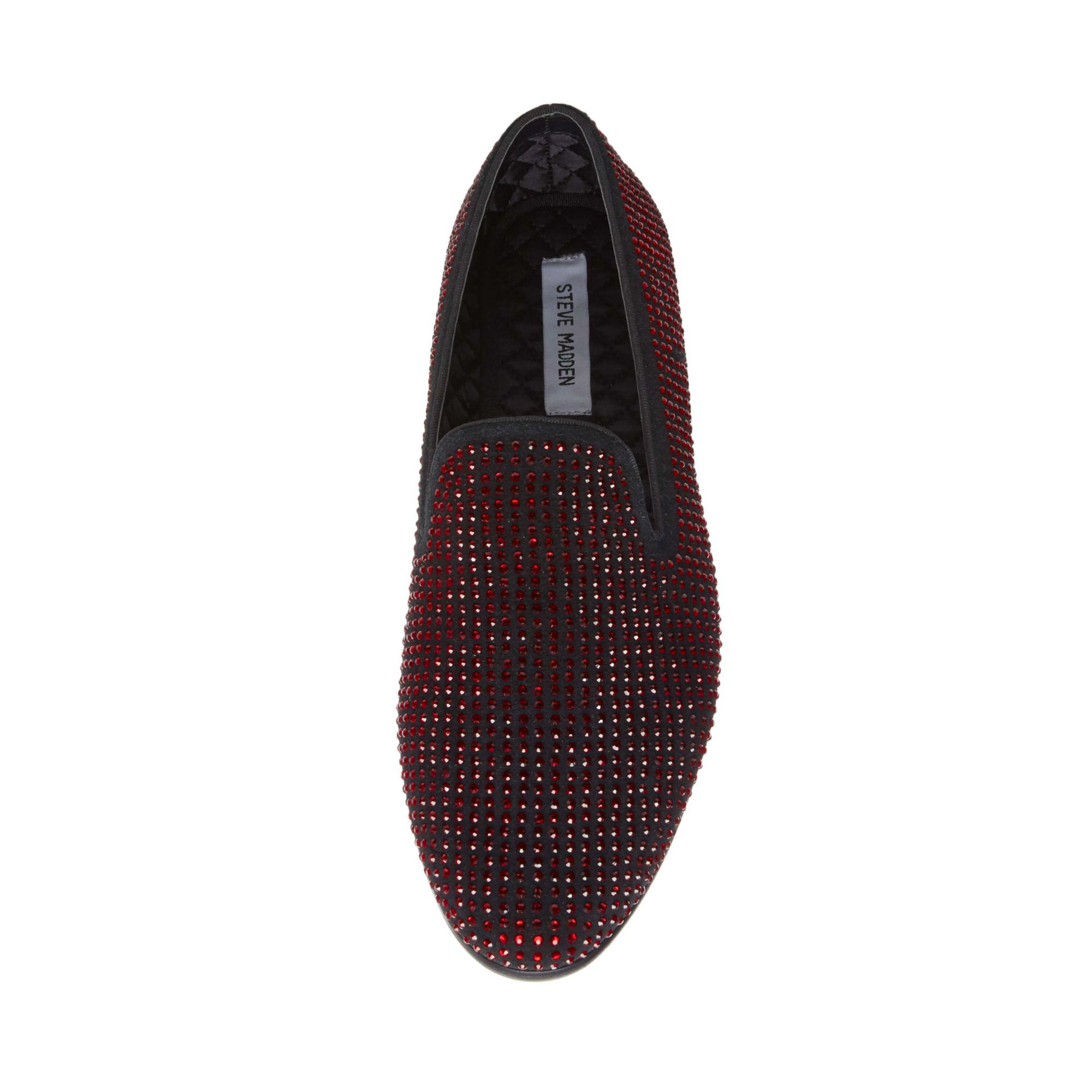 red steve madden loafers