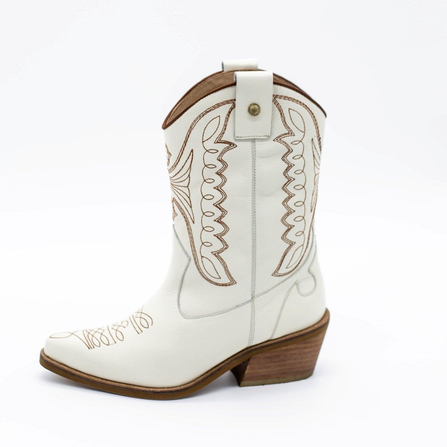 Stivali New York Unstoppable Cowboy Boots In Leather in White | Lyst