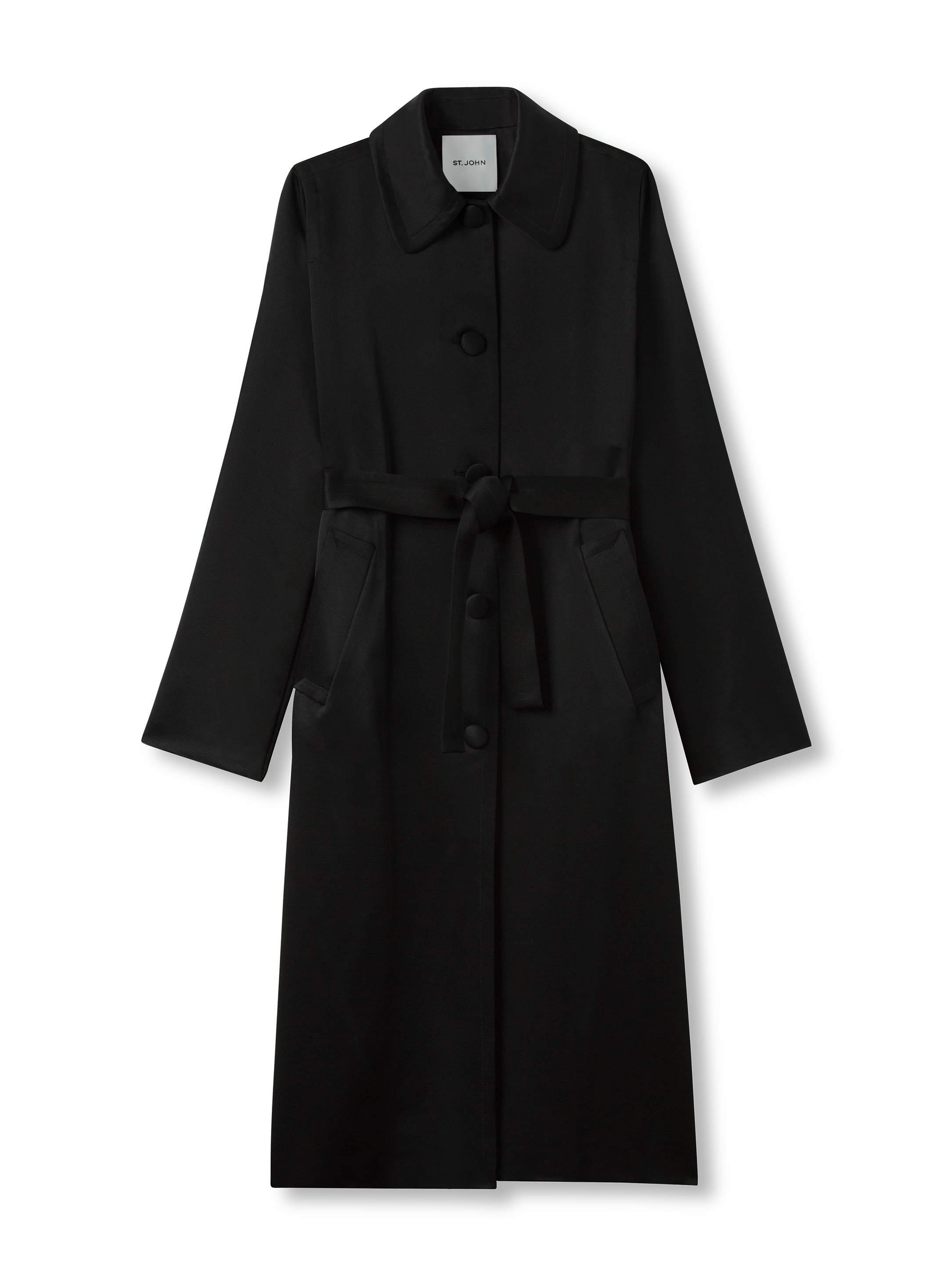St. John Satin Crepe Jacket in Black | Lyst
