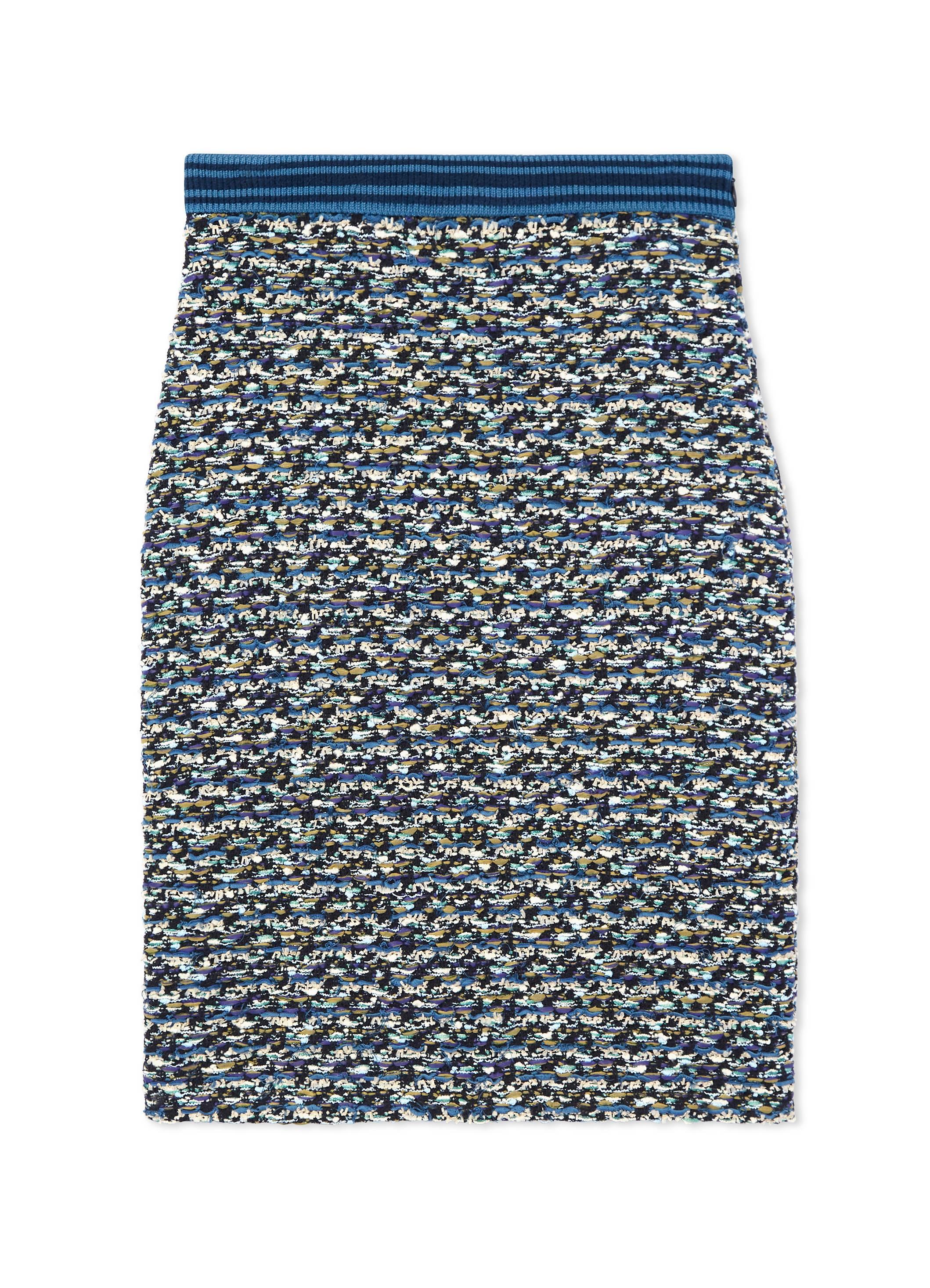 St. John Multi Boucle Tweed Skirt in Blue | Lyst