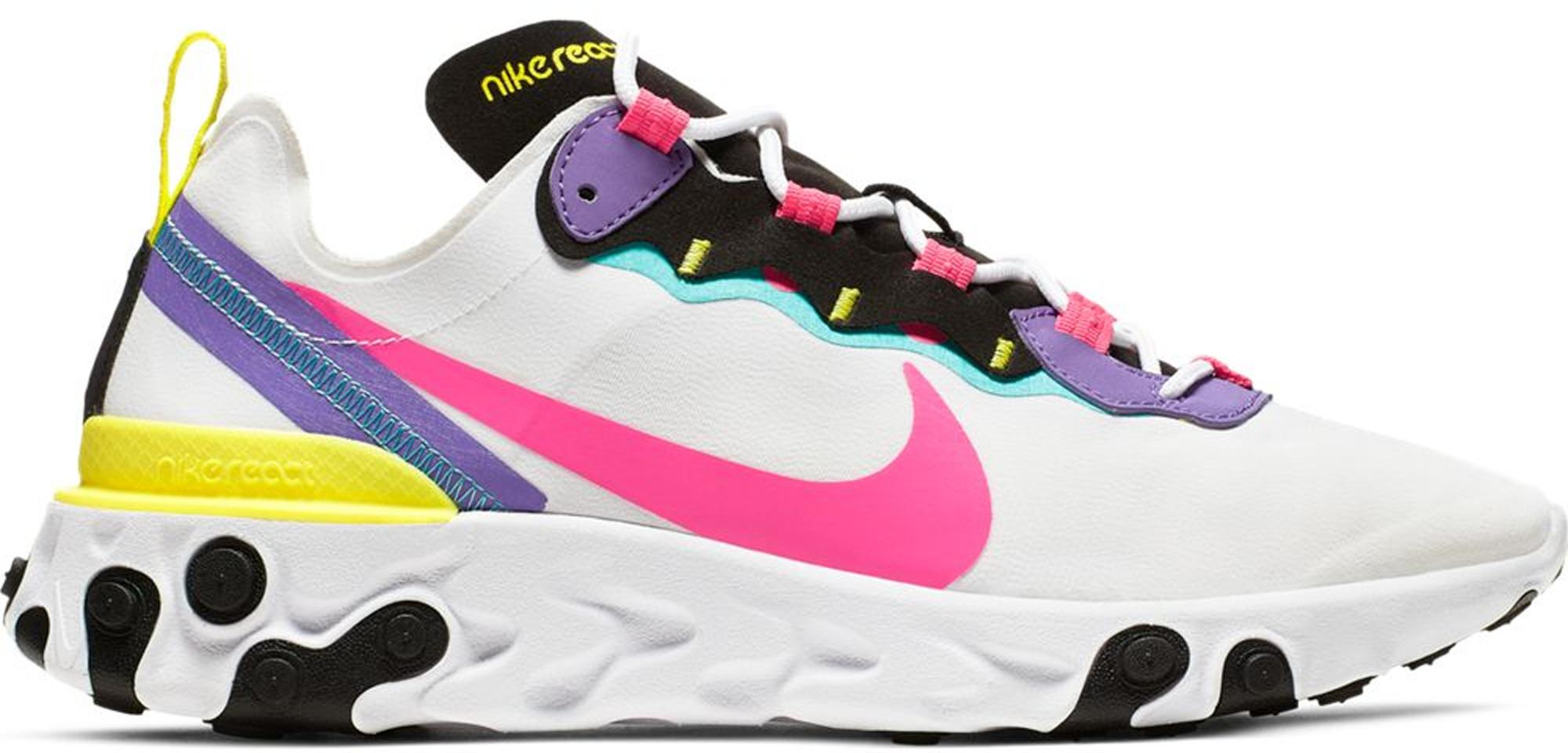 Nike React Element 55 White Psychic Purple Hyper Pink for Men - Lyst