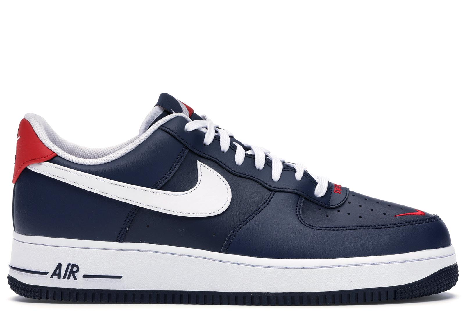 air force 1 blue red swoosh