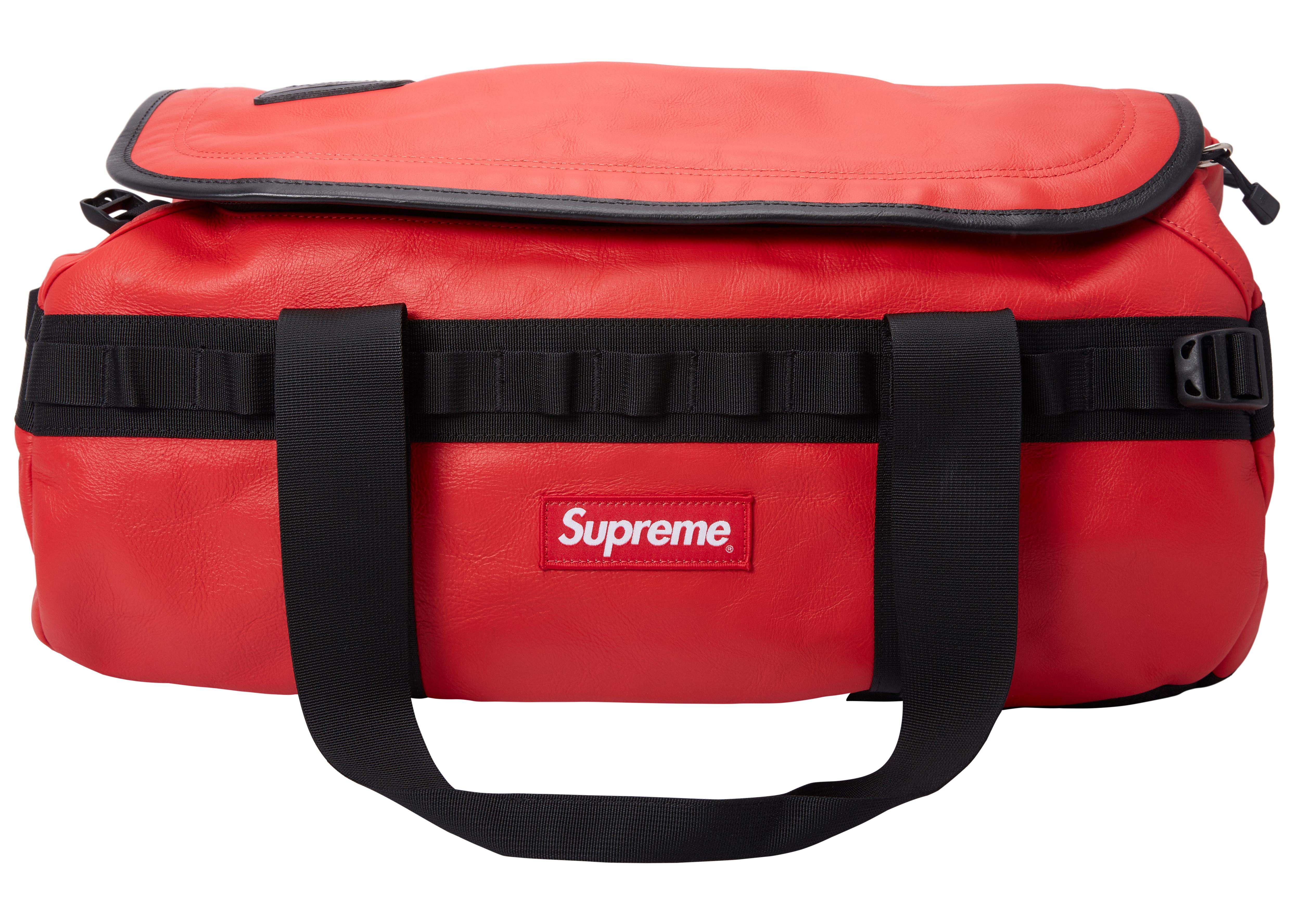 supreme the north face leather base camp duffel black