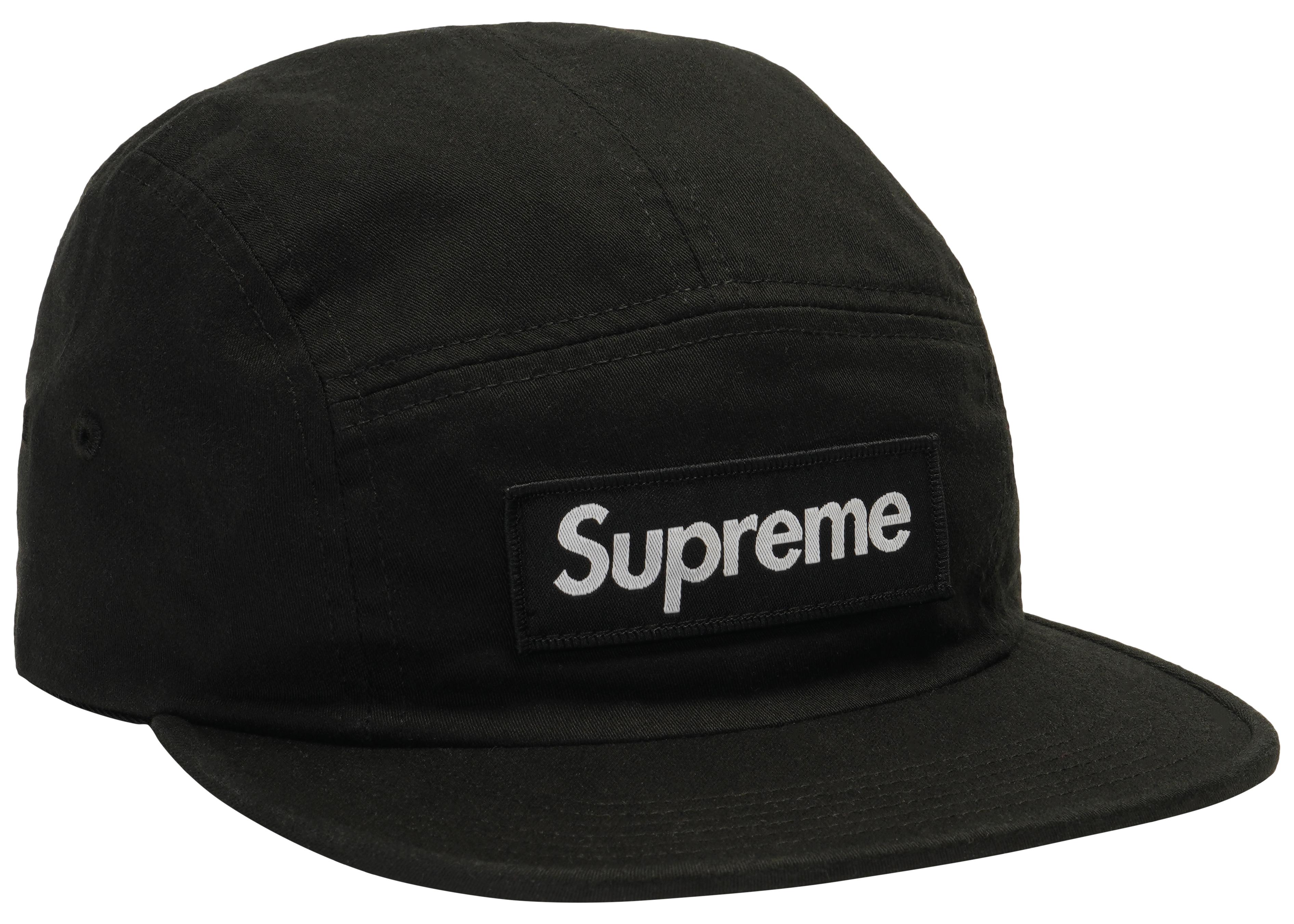 supreme washed chino twill camp cap black