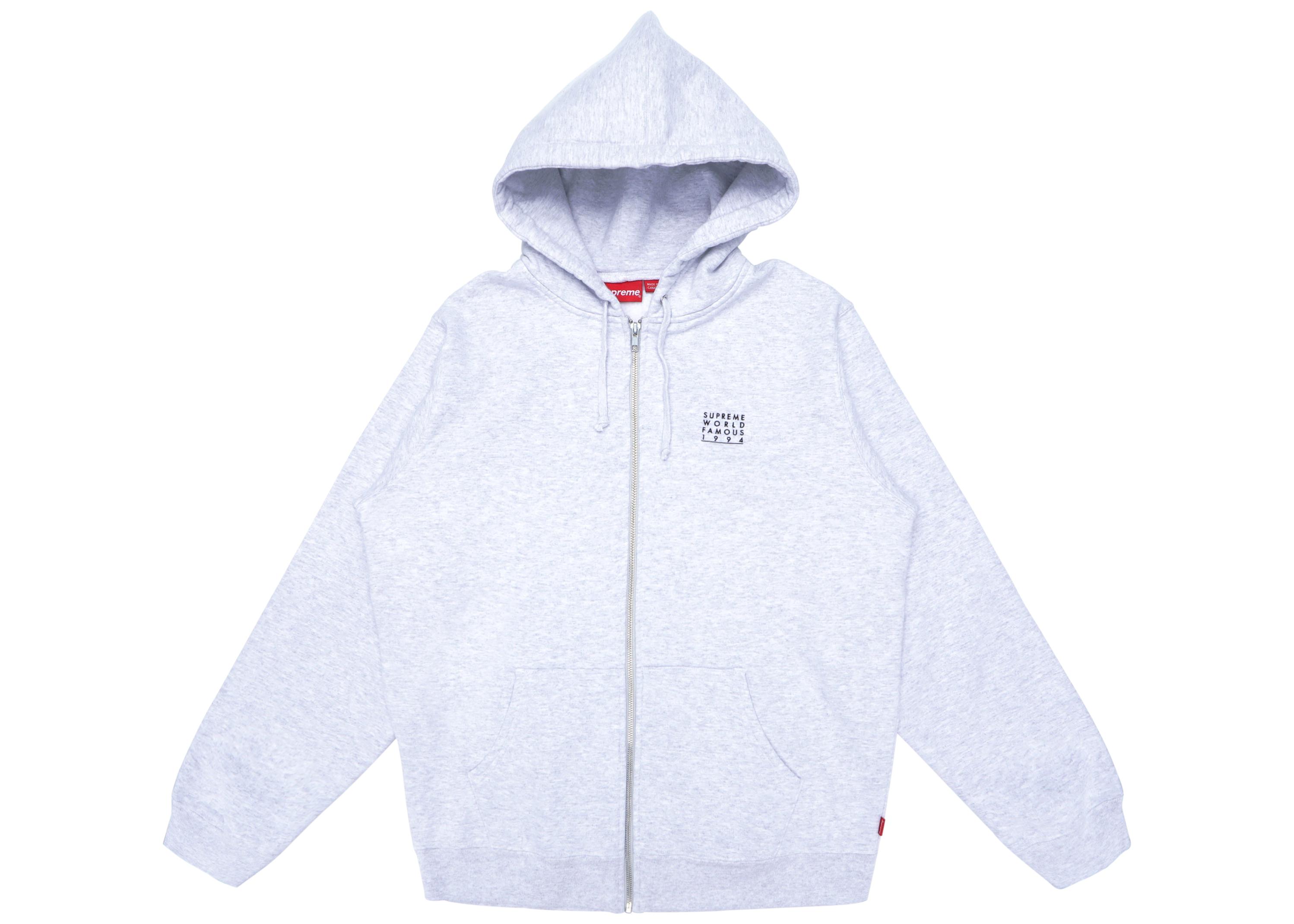 supreme world famous zip up hooded sweatshirt