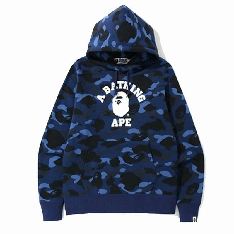A Bathing Ape Color Camo College Pullover Hoodie in Navy/Blue (Blue) for Men Lyst
