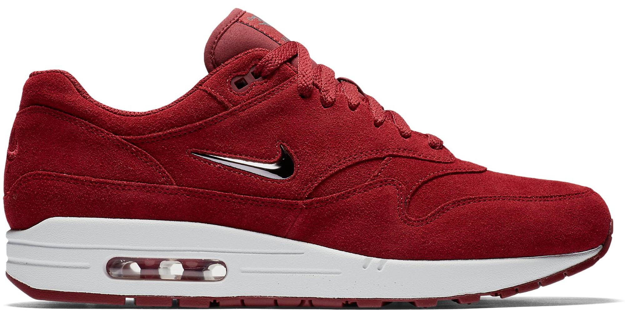 nike air max 1 jewel white red