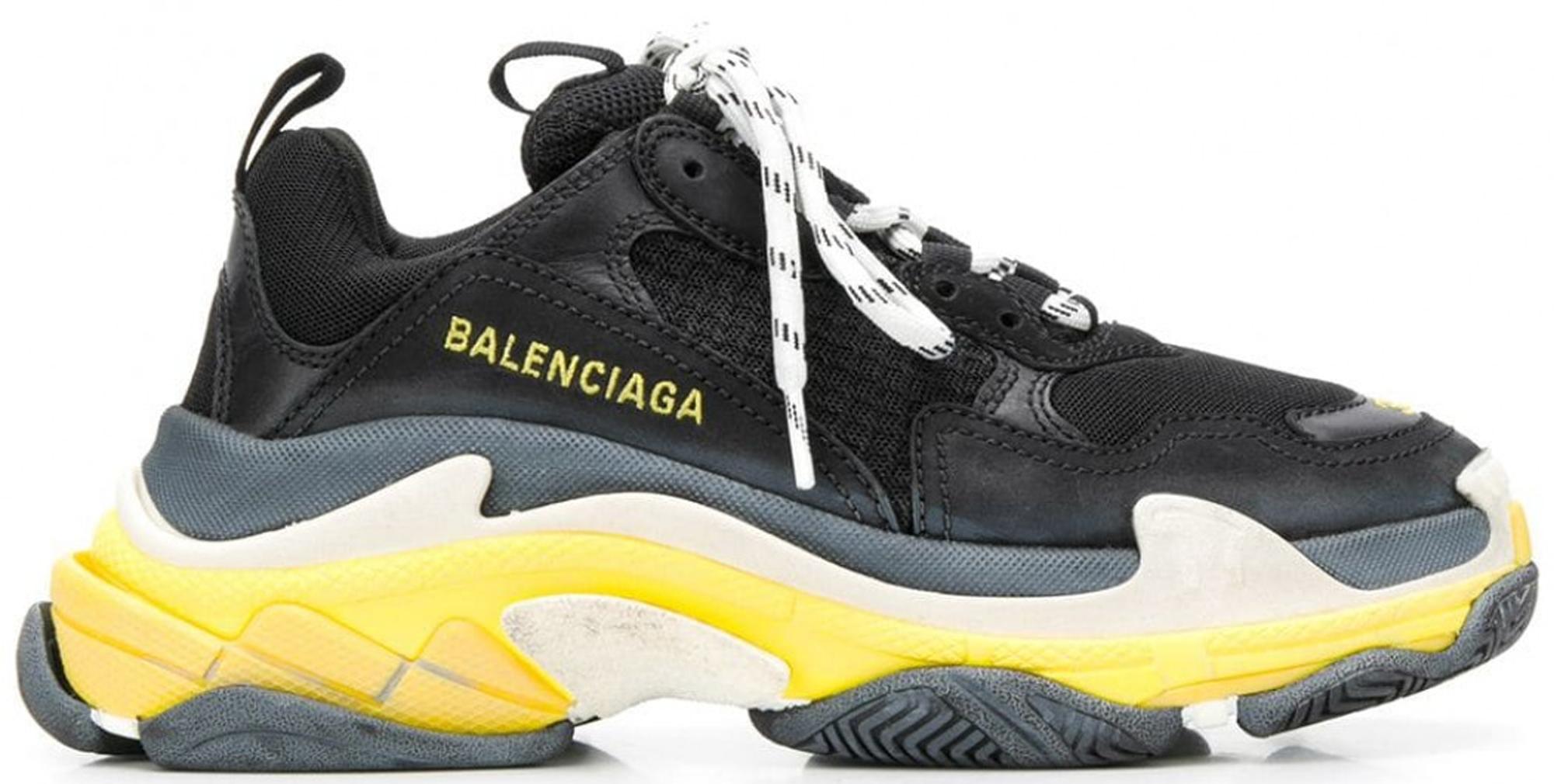 Balenciaga Triple S Black Yellow (w) - Lyst