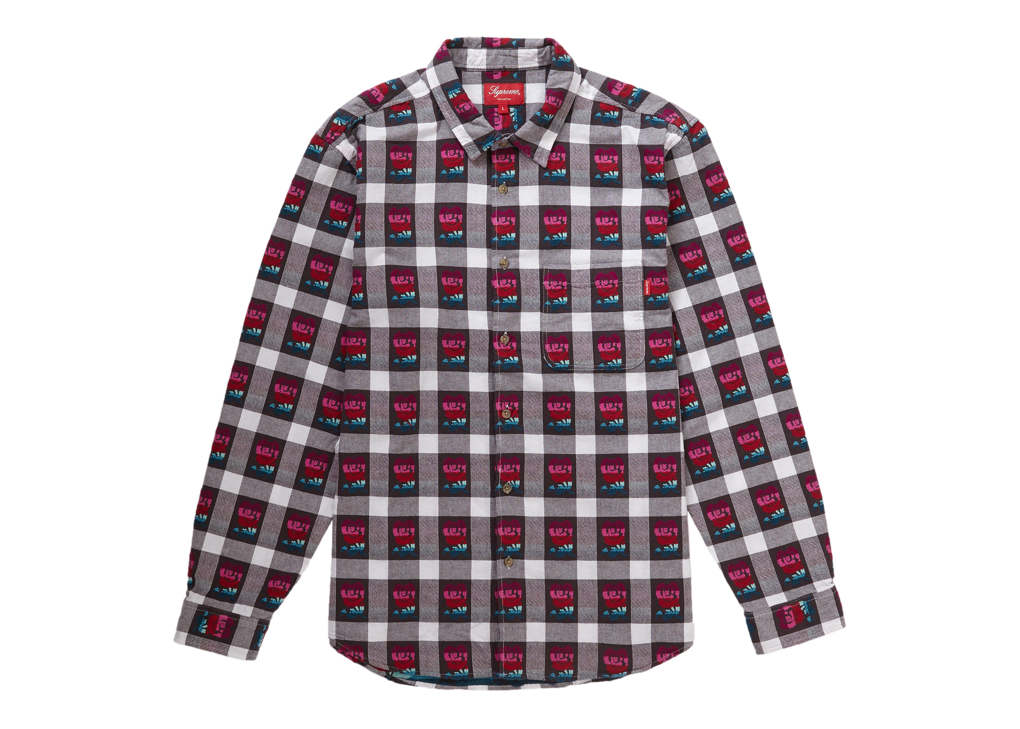 supreme rose buffalo plaid shirt