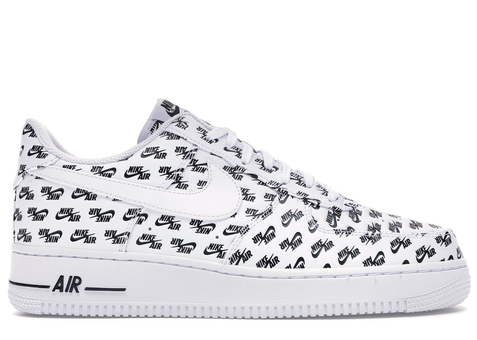 nike air force 1 low all over logo black