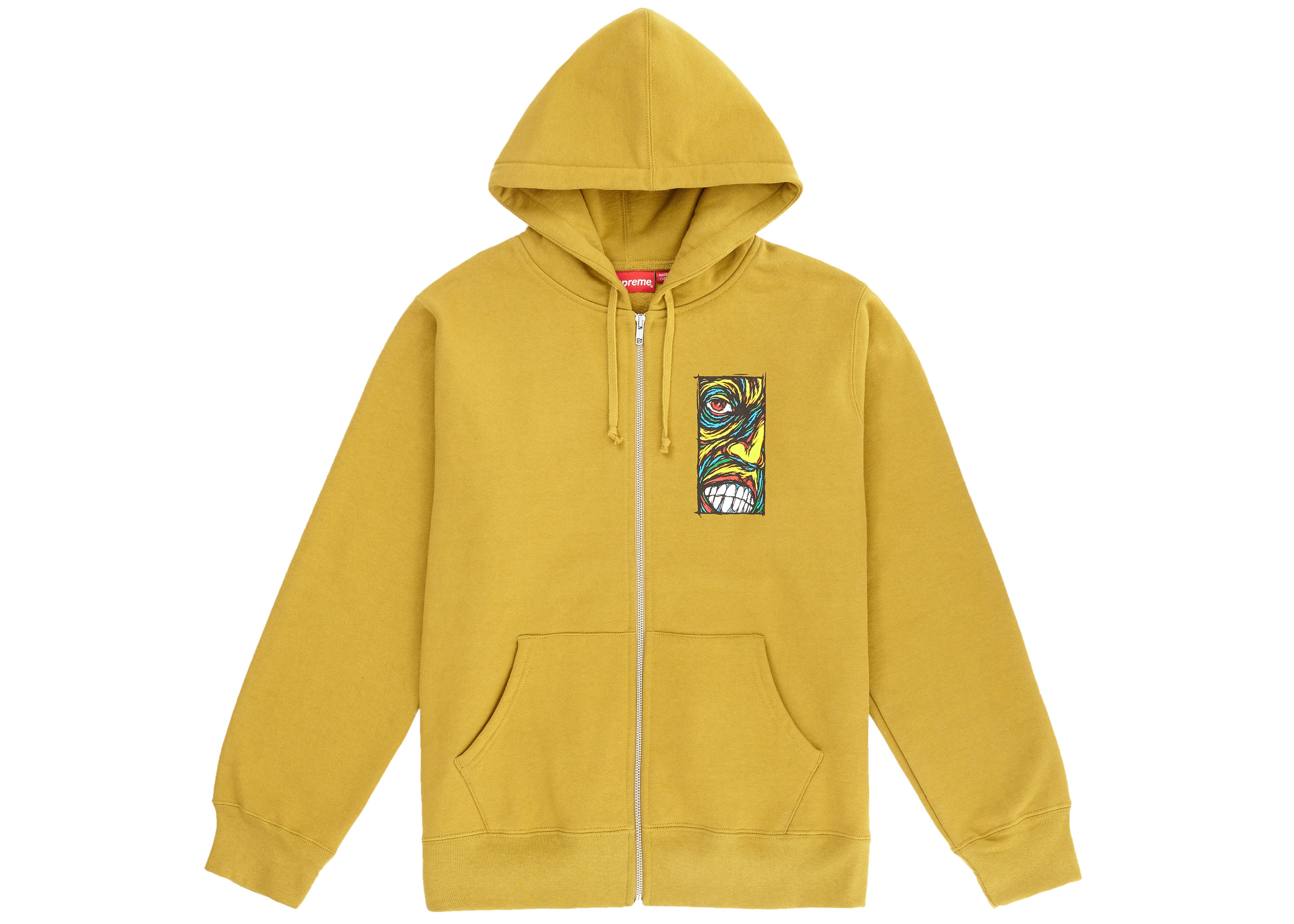 yellow zip up sweatshirt