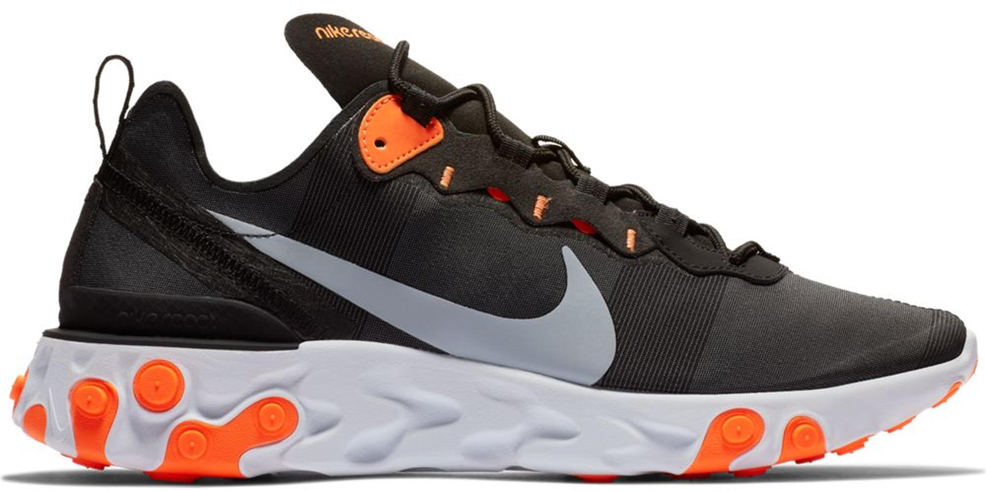 Nike React Element 55 Black Cool Grey Total Orange in Gray for Men - Lyst