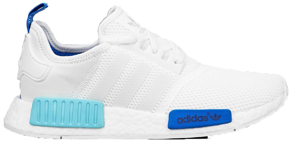 nmd r1 white blue glow