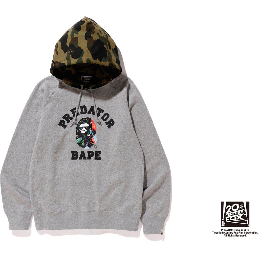 bape x predator pullover hoodie black