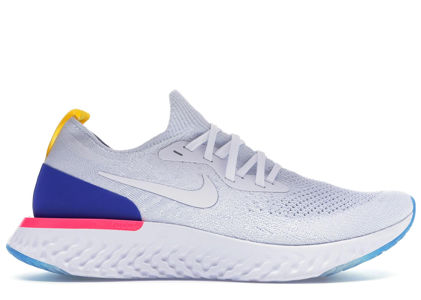 Nike Epic React Flyknit White Racer Blue Pink Blast for Men - Lyst