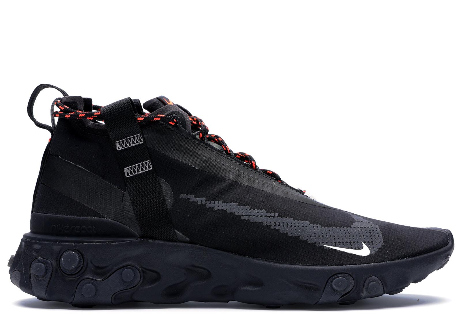nike react runner mid wr ispa black on feet