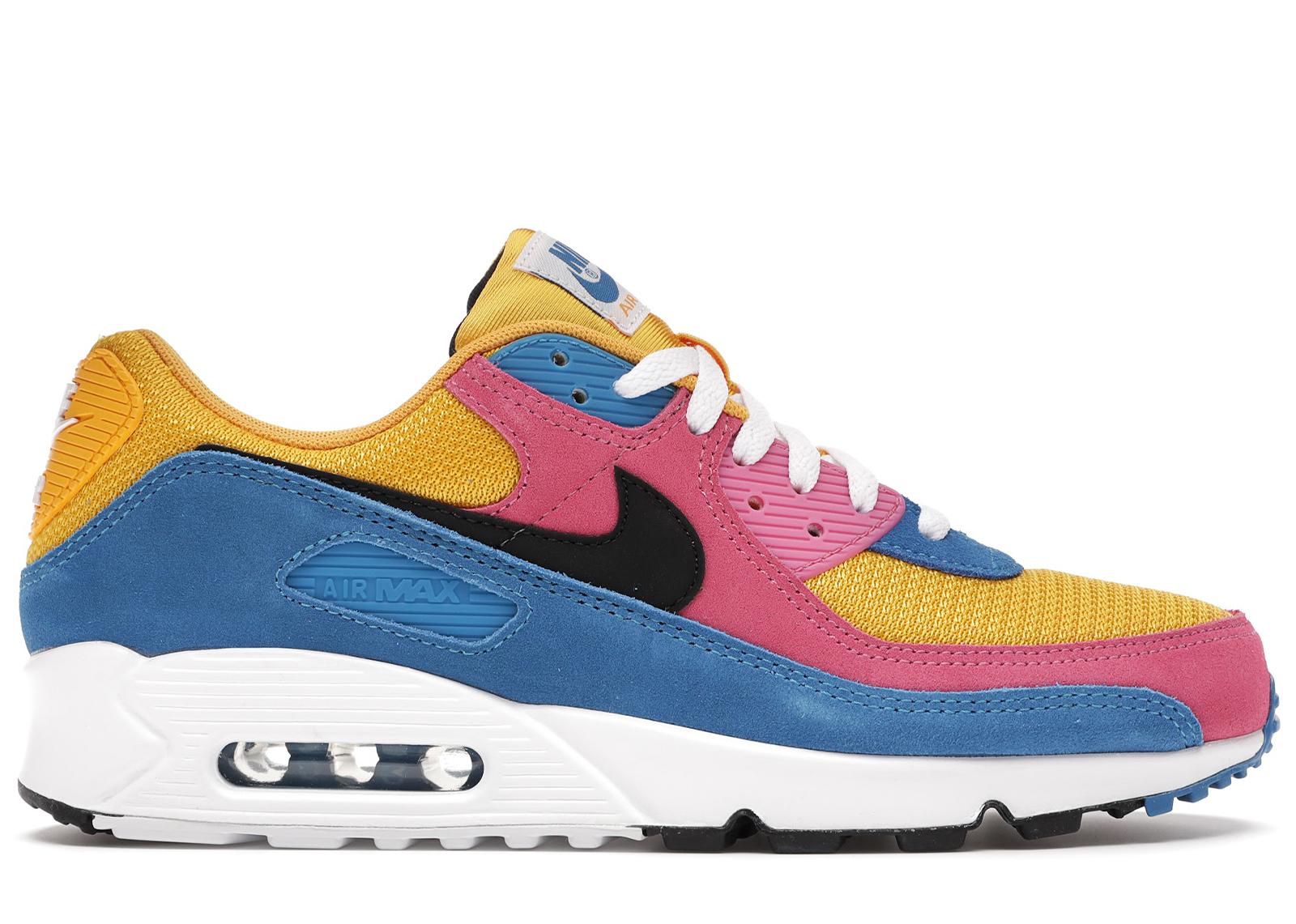 yellow blue and red air max
