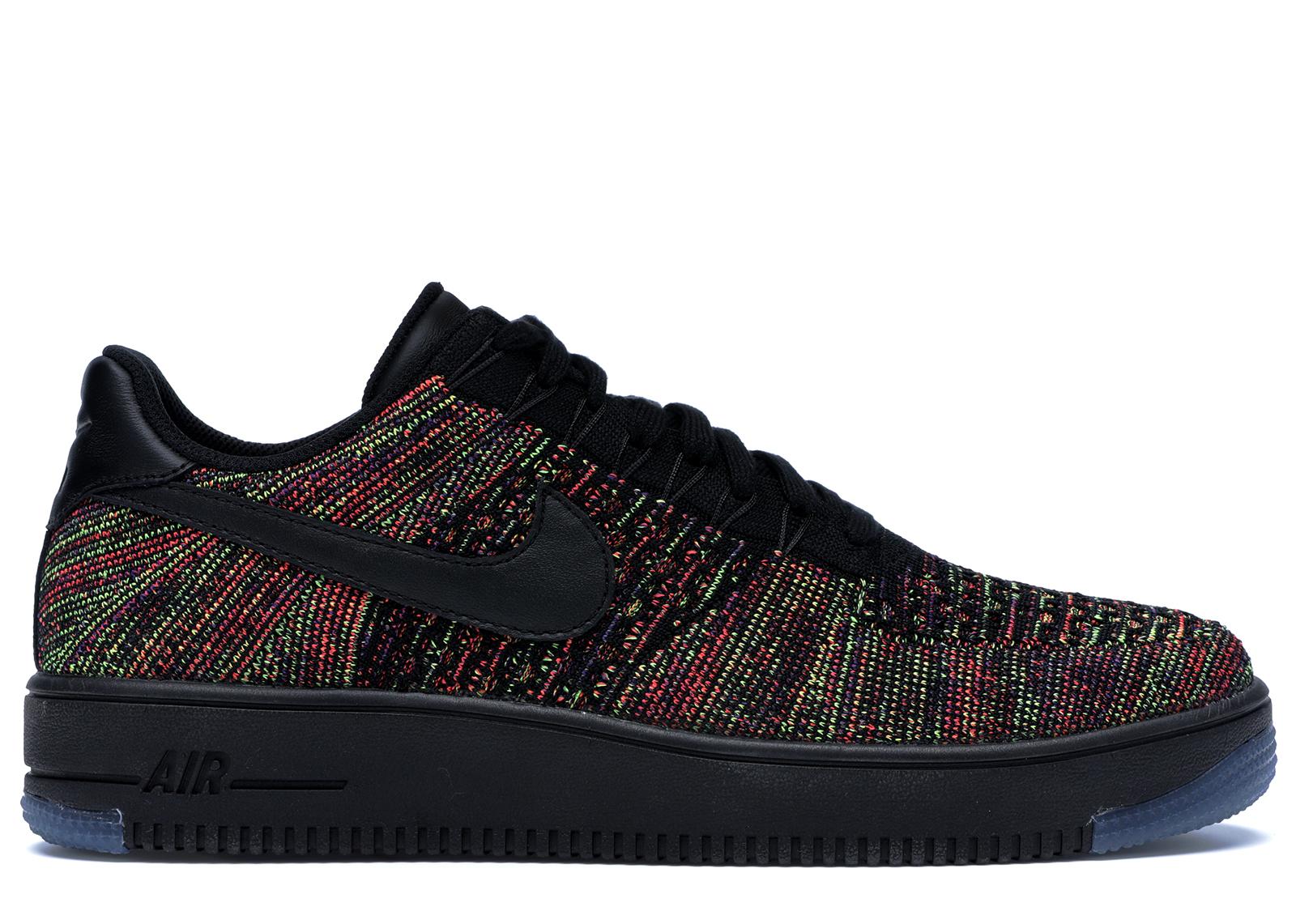 black and colorful air force ones