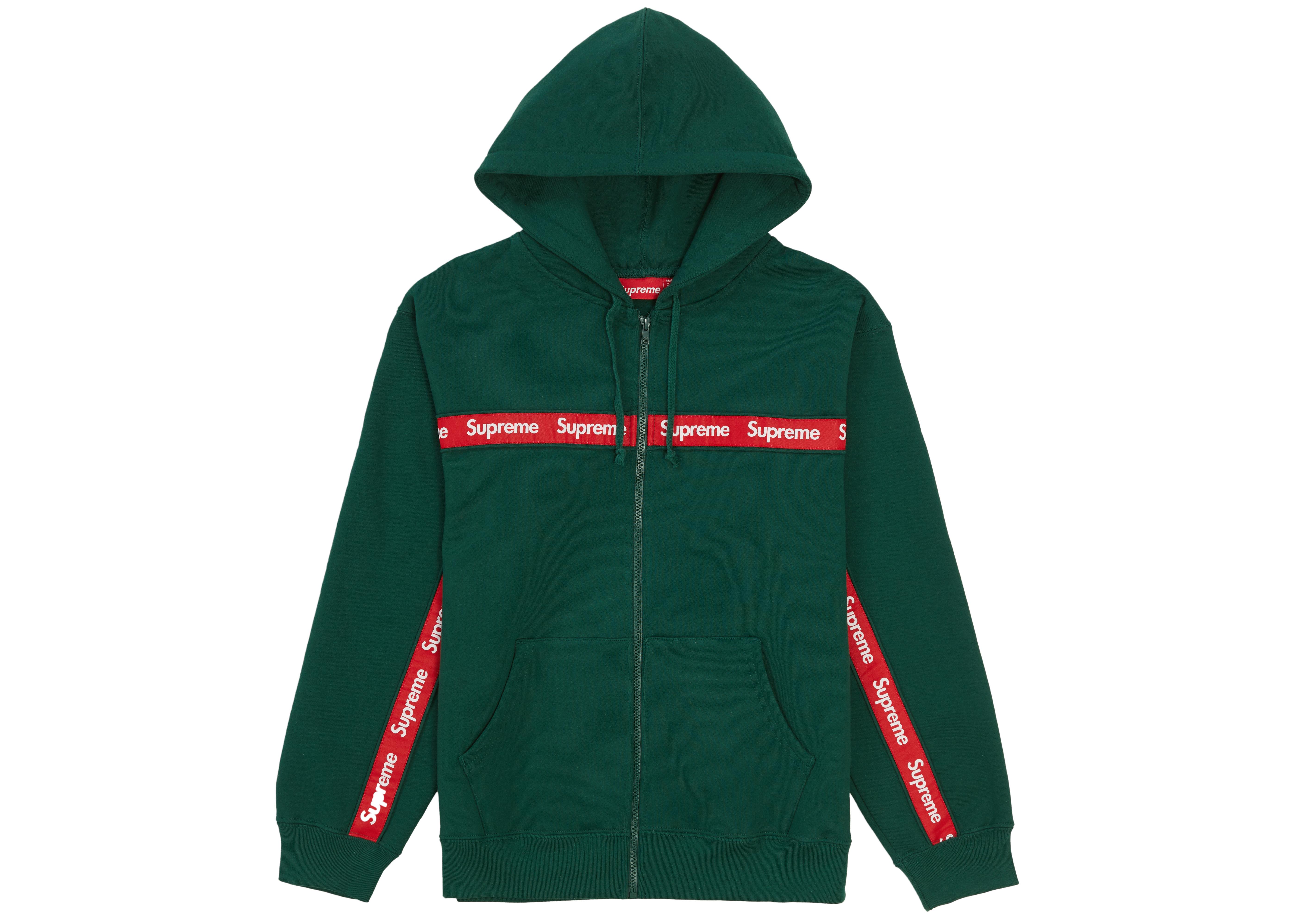 supreme text stripe hooded
