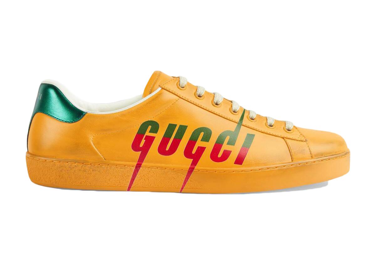 Gucci Men's New Ace New Logo Leather Sneakers Yellow for Men Save
