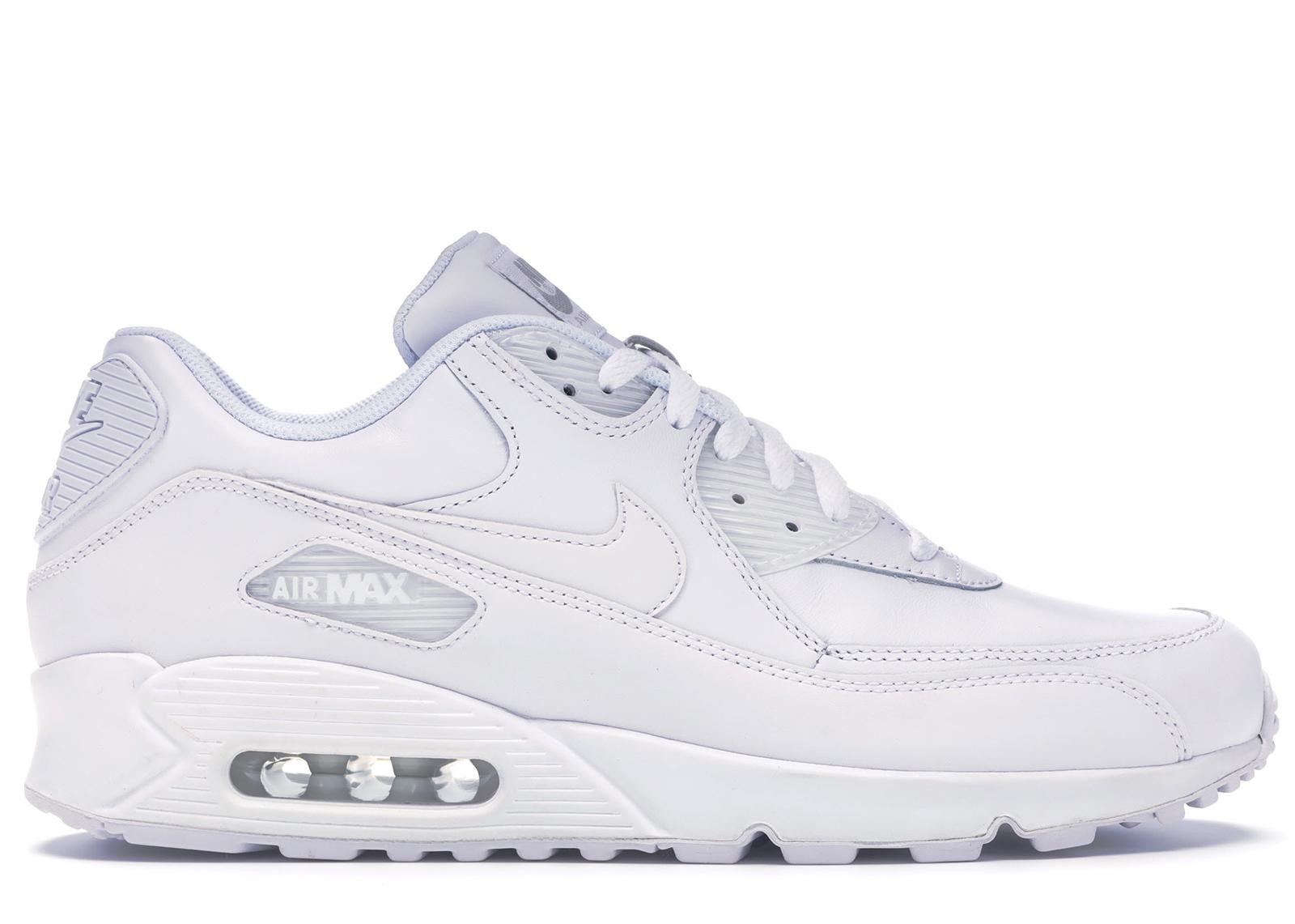 Nike Air Max 90 Leather In Whitewhite White For Men Lyst