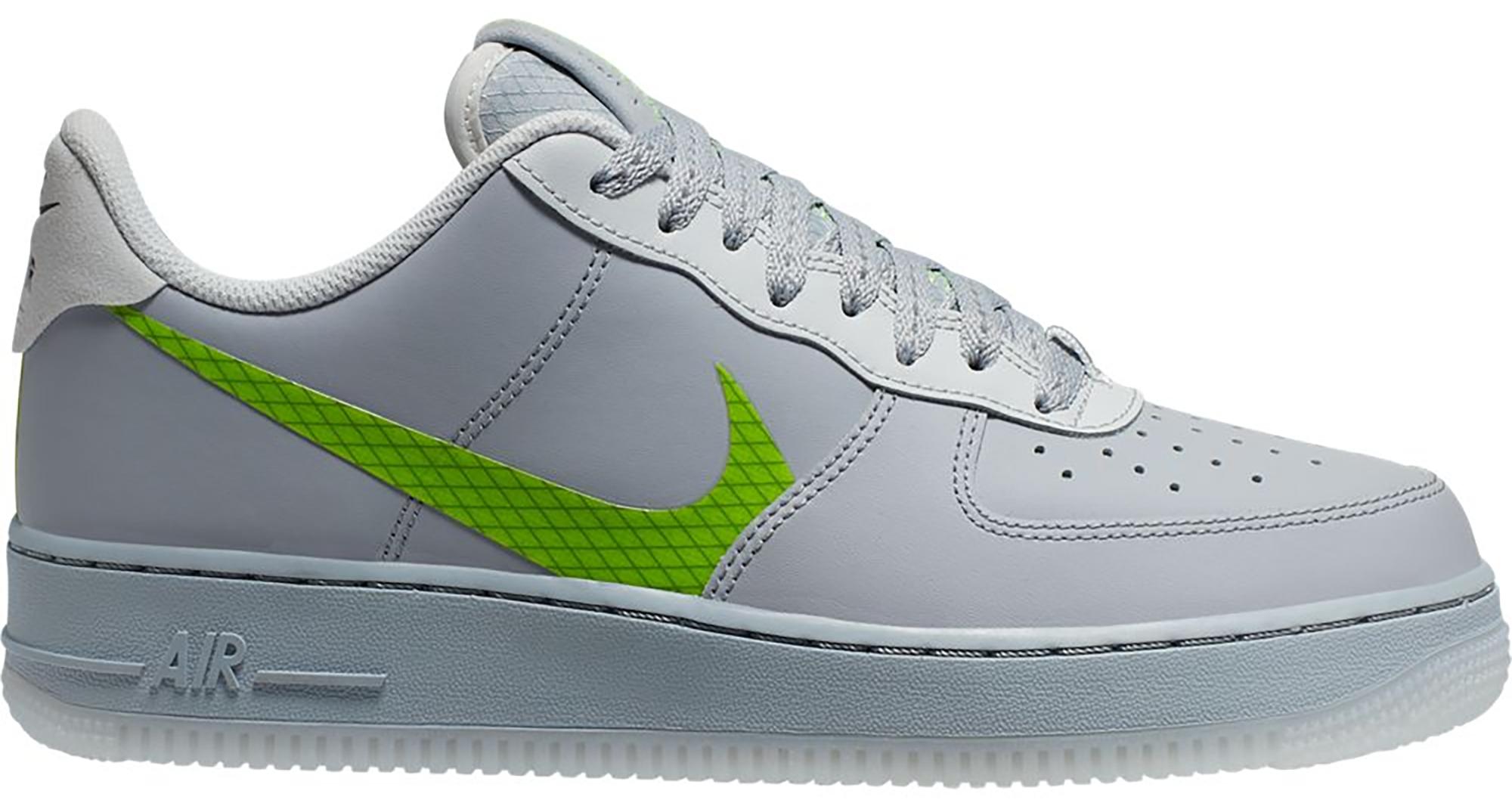 nike air force 1 grey and green