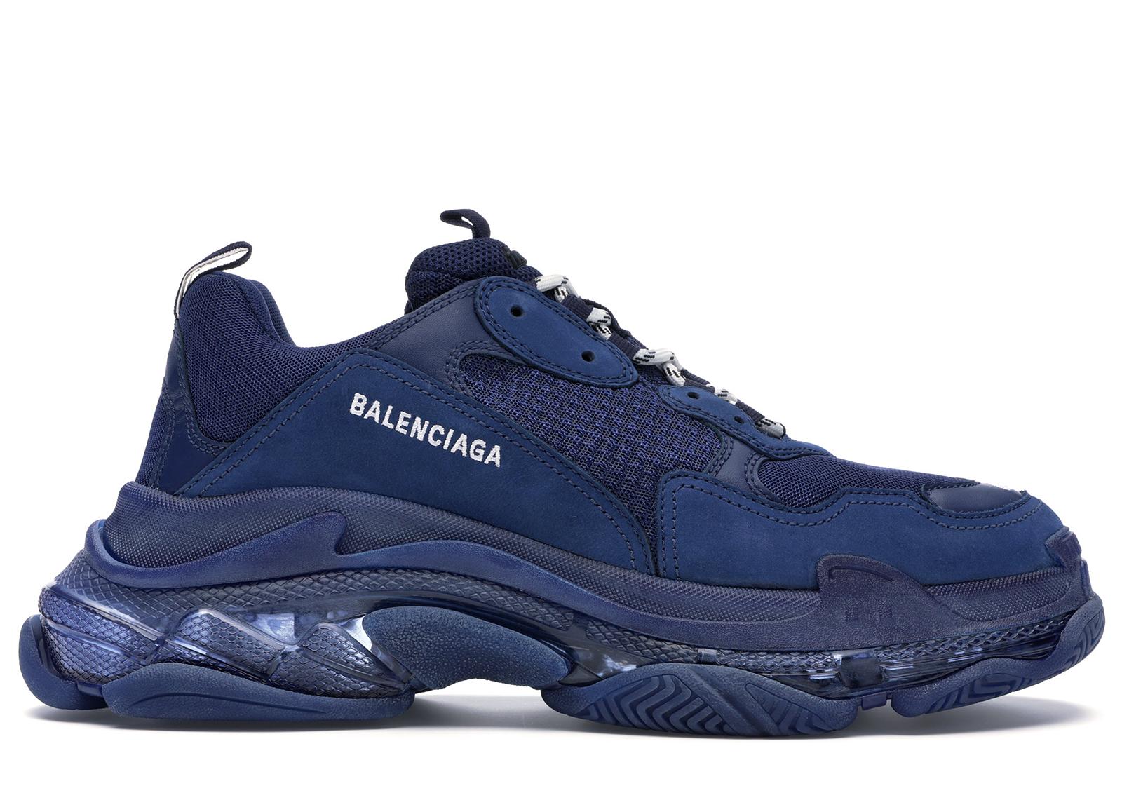 balenciaga triple s blue clear sole