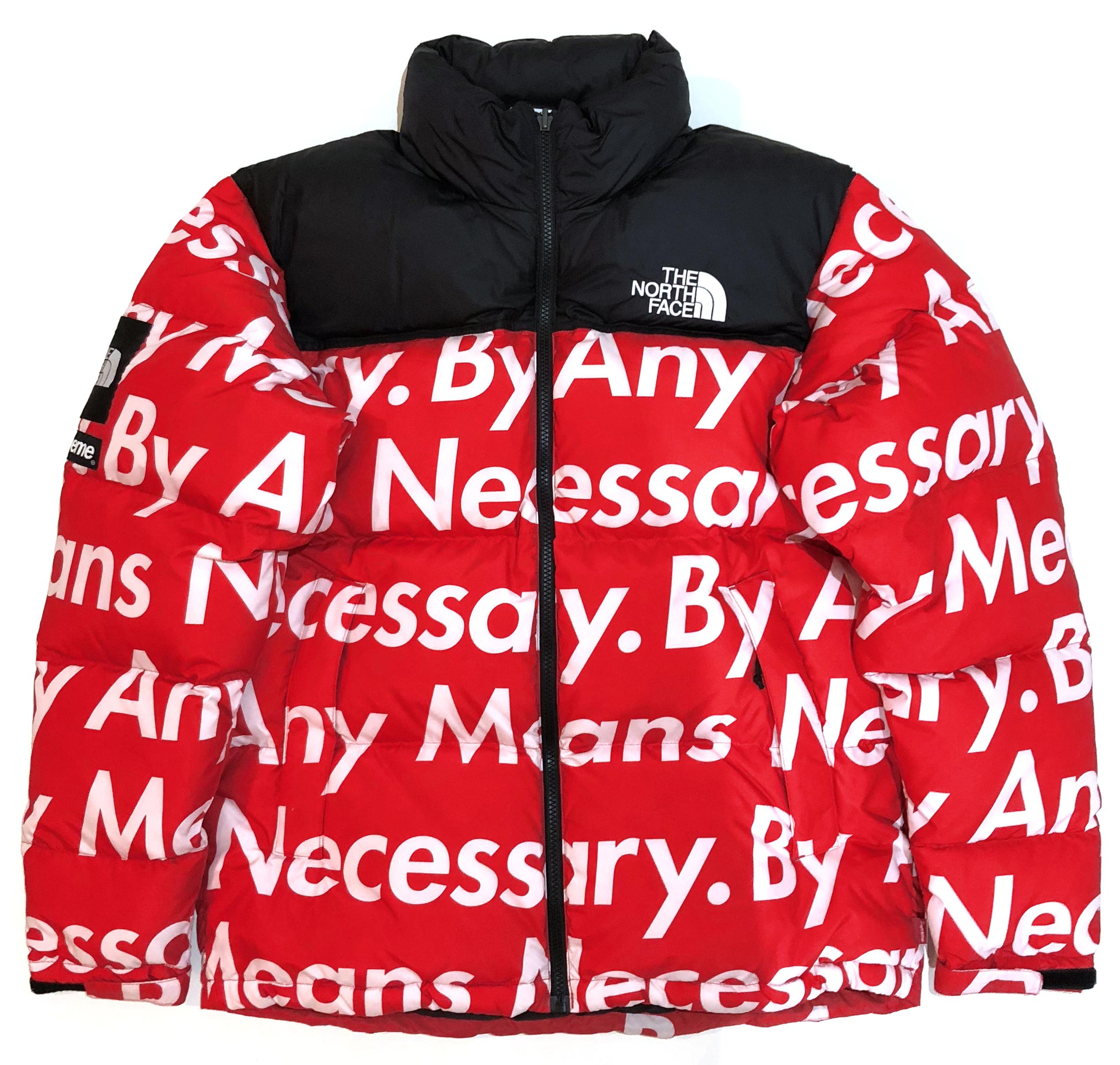 Supreme The North Face By Any Means Nuptse Jacket In Red For Men Lyst