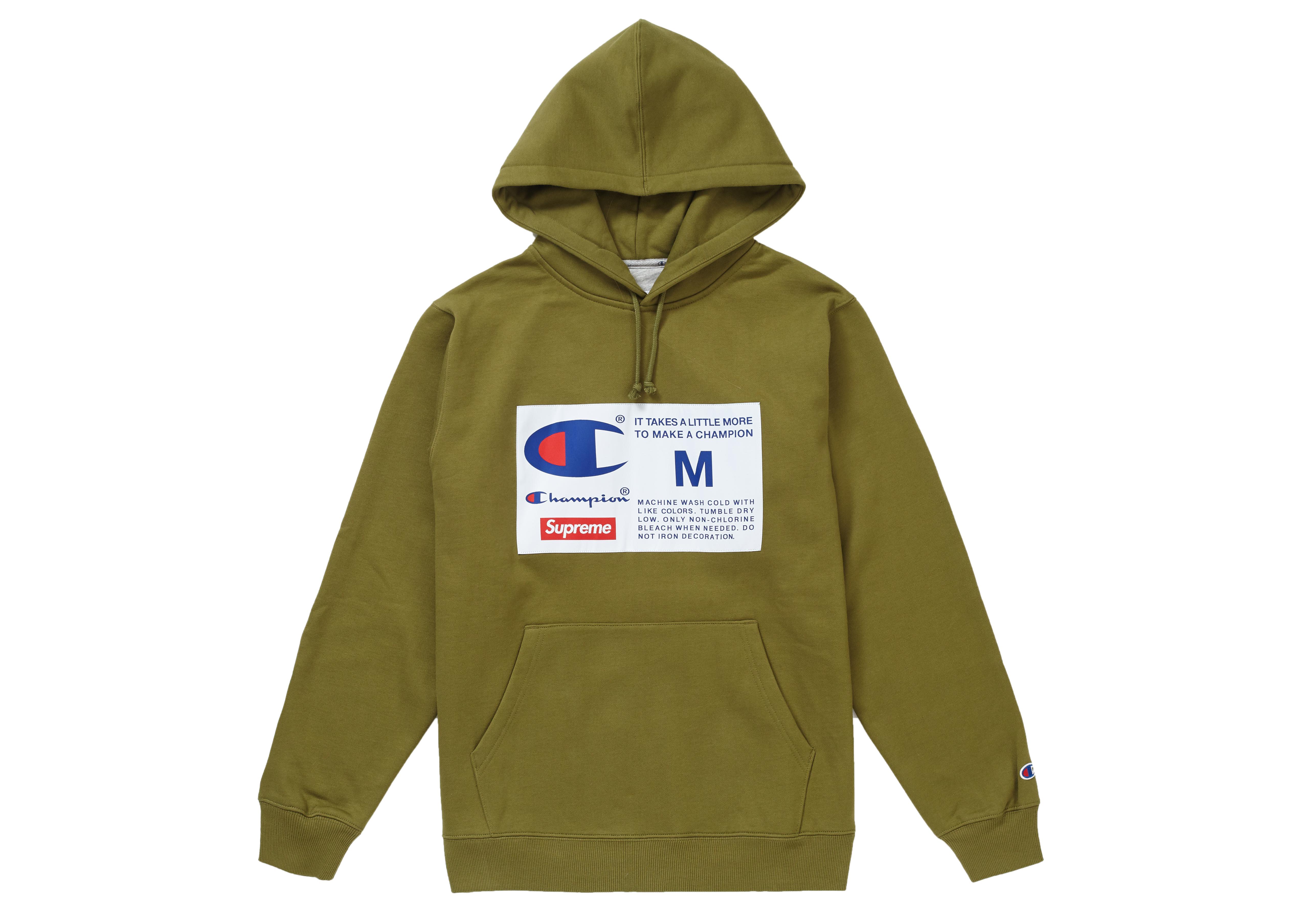 olive champion hoodie