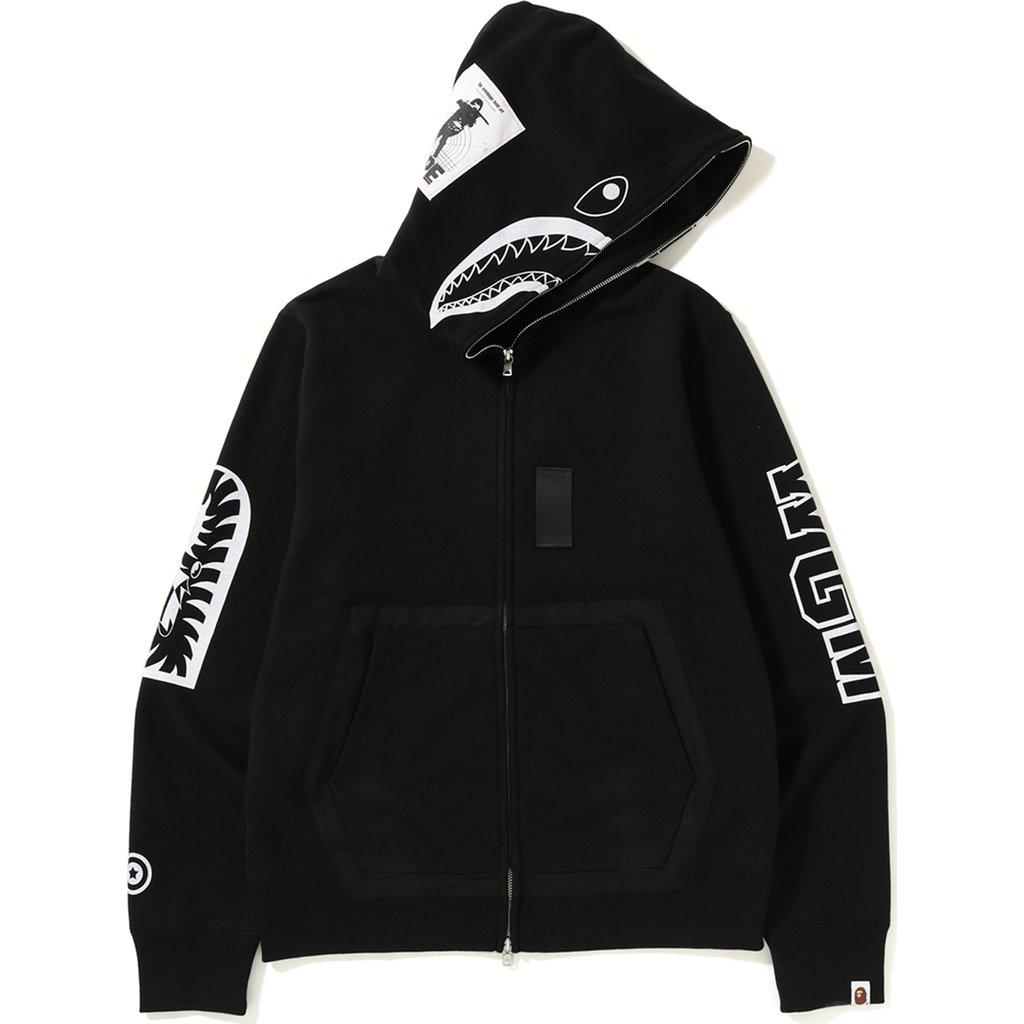 bape hoodie shark black