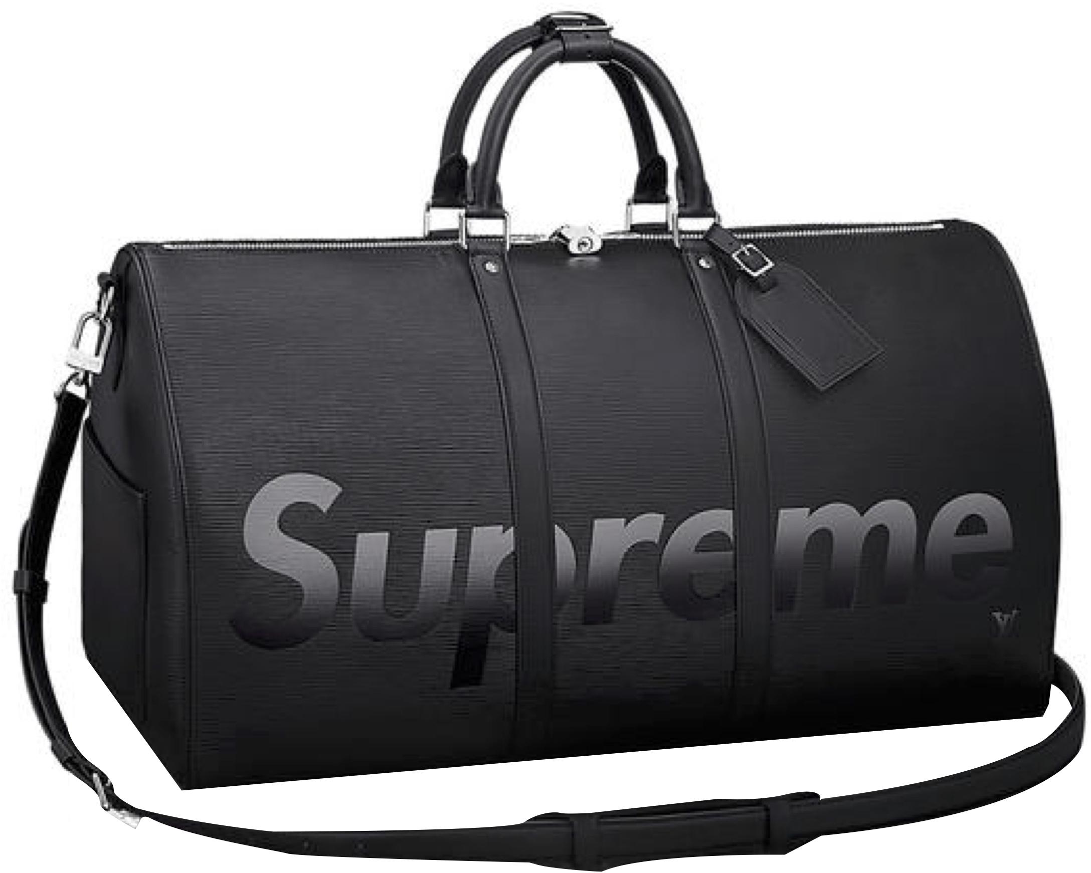Supreme Leather Louis Vuitton X Keepall Bandouliere Epi 55 in Black for Men - Save 4% - Lyst