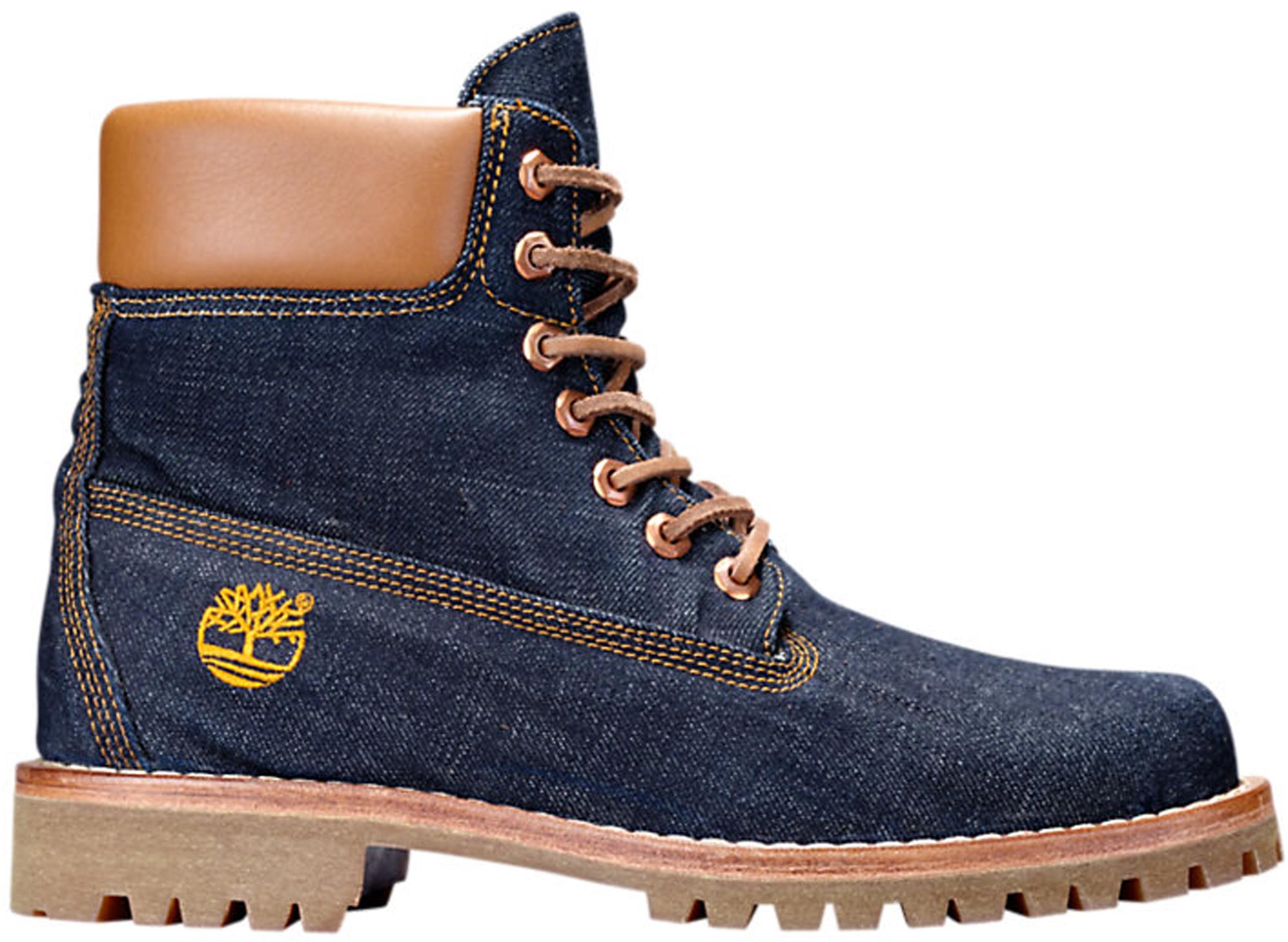 blue denim timberland boots