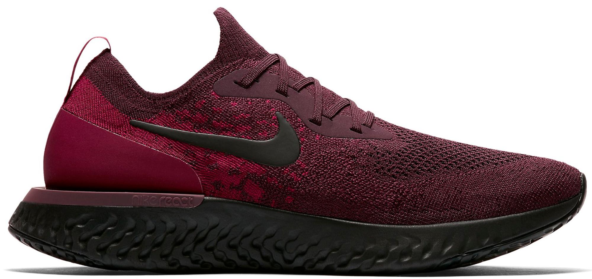 nike epic react flyknit black red