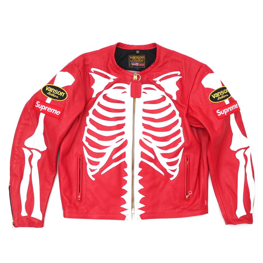 supreme leather skeleton jacket
