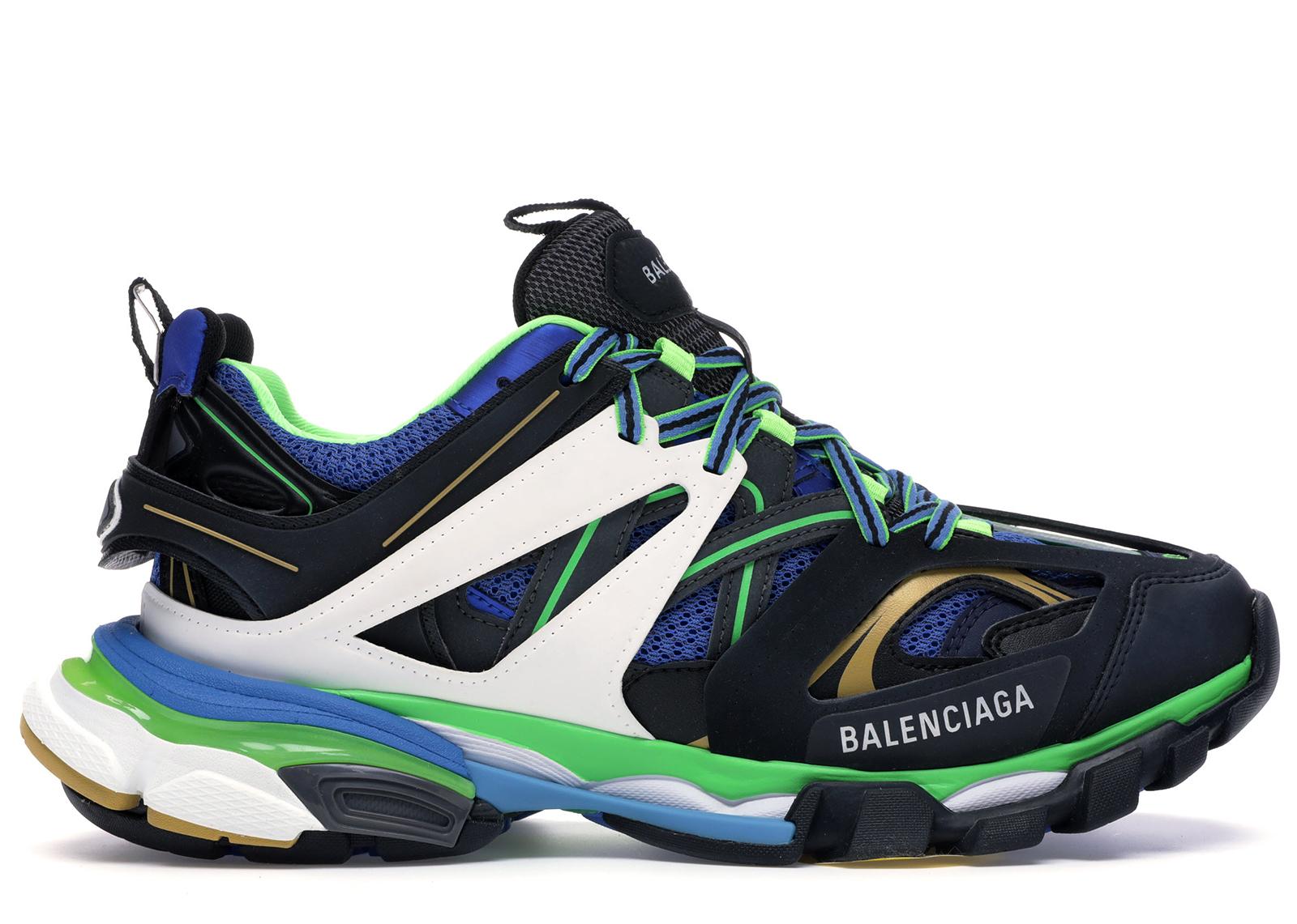 balenciaga track sneakers blue and green